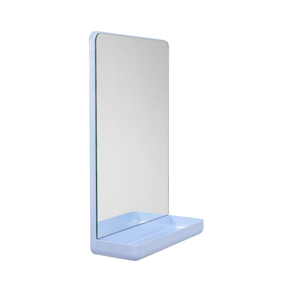 Diseño de letras de la pared espejo de espejo estante de espejo, azul claro