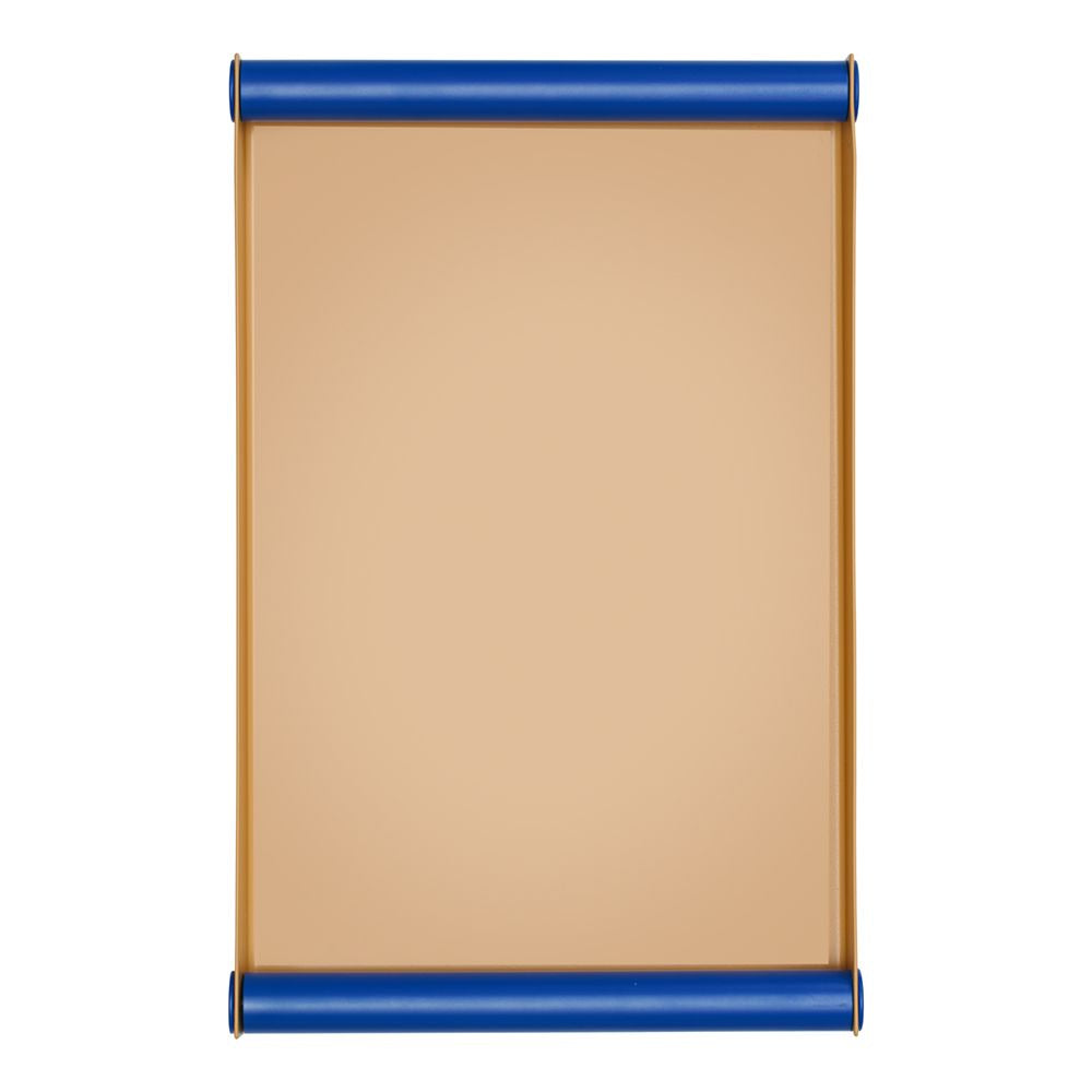 Lettres de conception plateau de rayon grand, beige / cobalt bleu