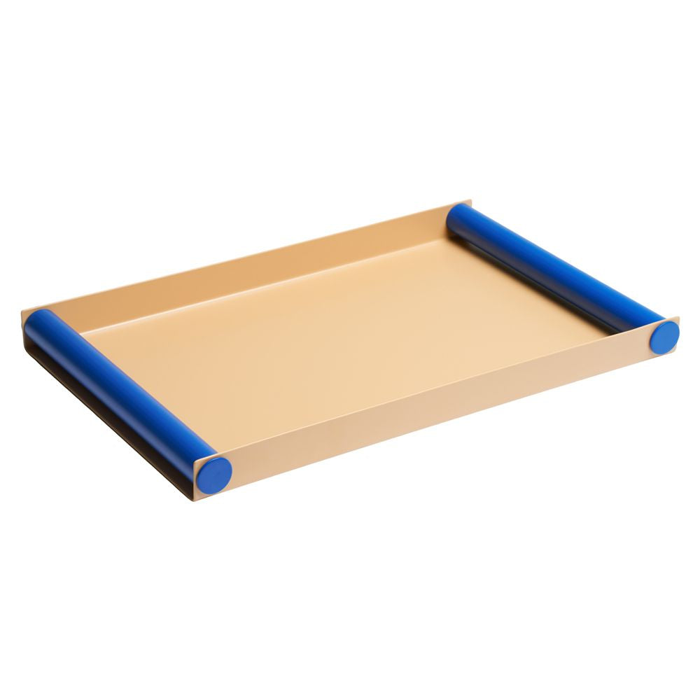 Design Letters Ray Tray Large, Beige/Cobalt Blue