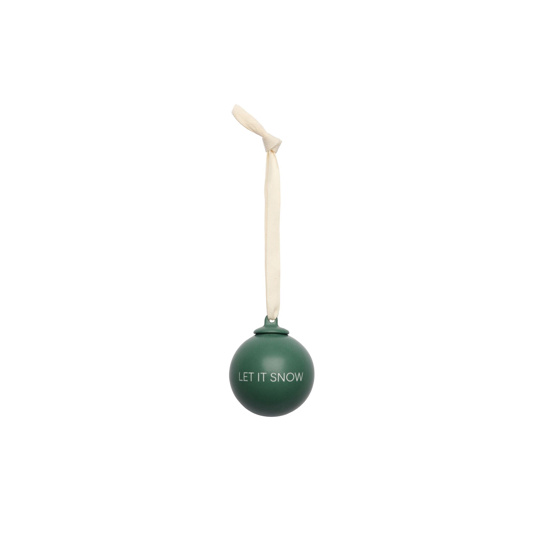 Lettres de conception Stories de Noël Ball Pendants 40 mm (ensemble de 4 pcs), vert foncé / vert poussiéreux