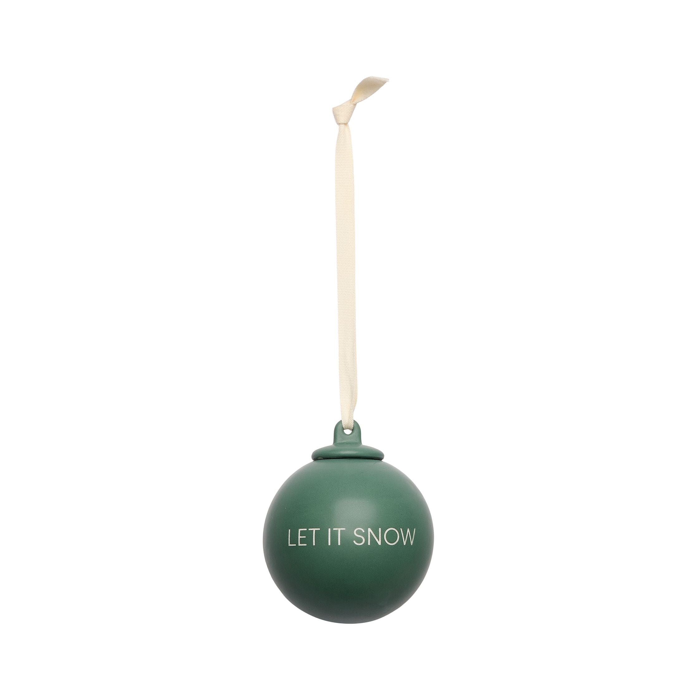 Letras de diseño Historias de Navidad Cachuelas de bola 60 mm (conjunto de 4 piezas), verde oscuro/verde polvoriento