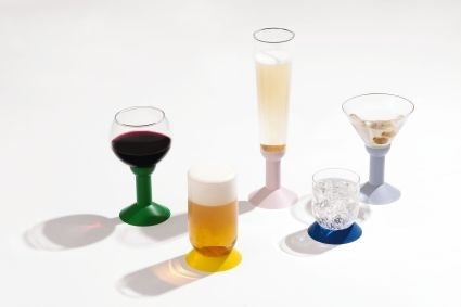 Bodum Oktett Champagne Glasses With Plastic Base 2 Pcs., Strawberry