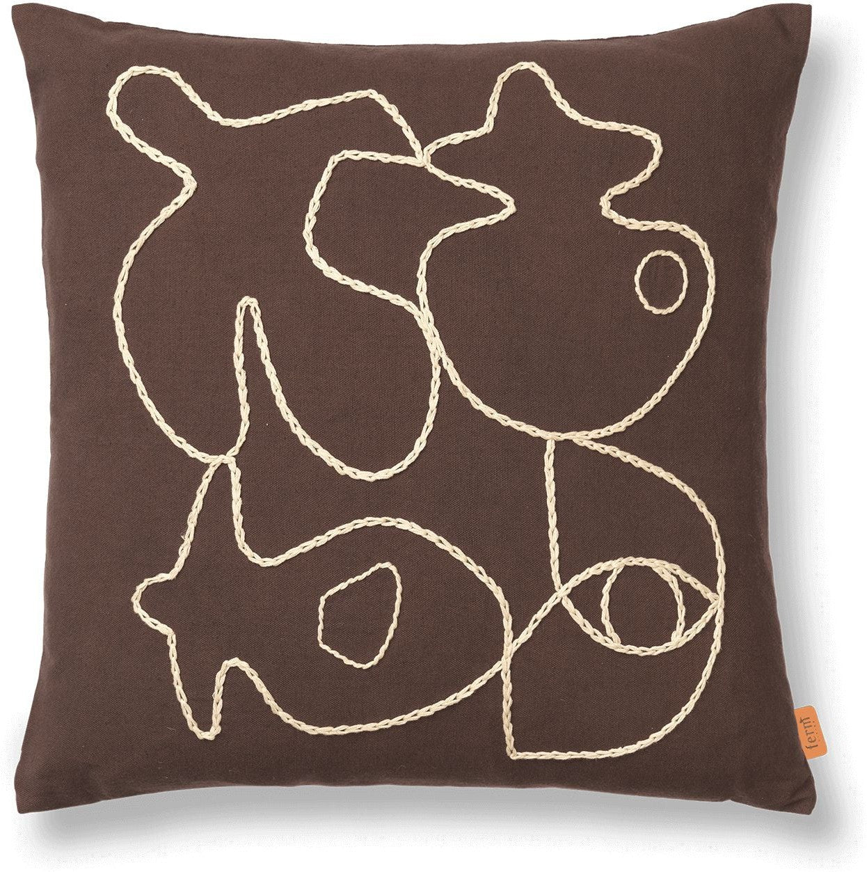 Ferm Living Figure Cushion Cover, Coffee/Sand