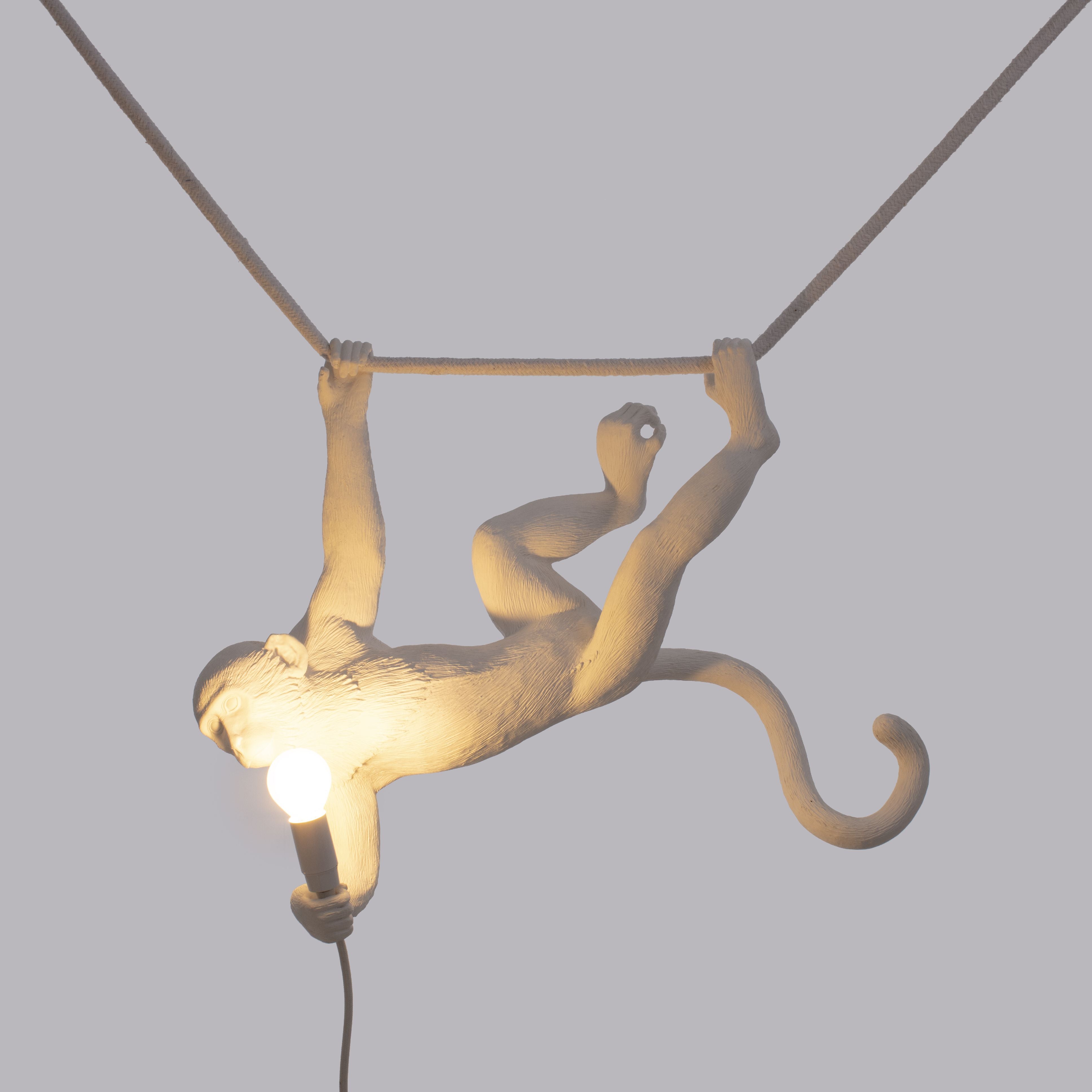 Lámpara interior de mono seletti blanco, swing