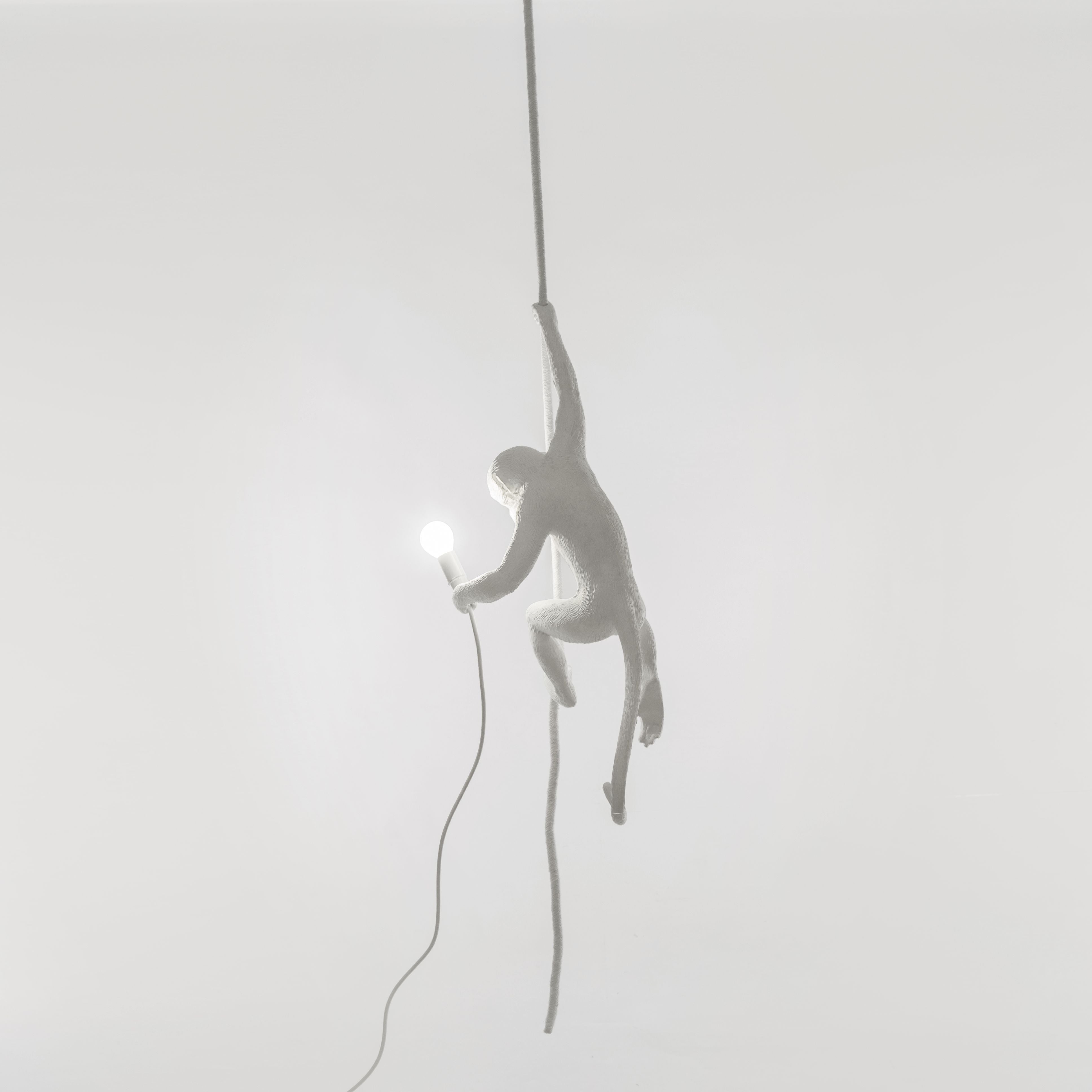 Lámpara de interior de Seletti Monkey White, con cuerda