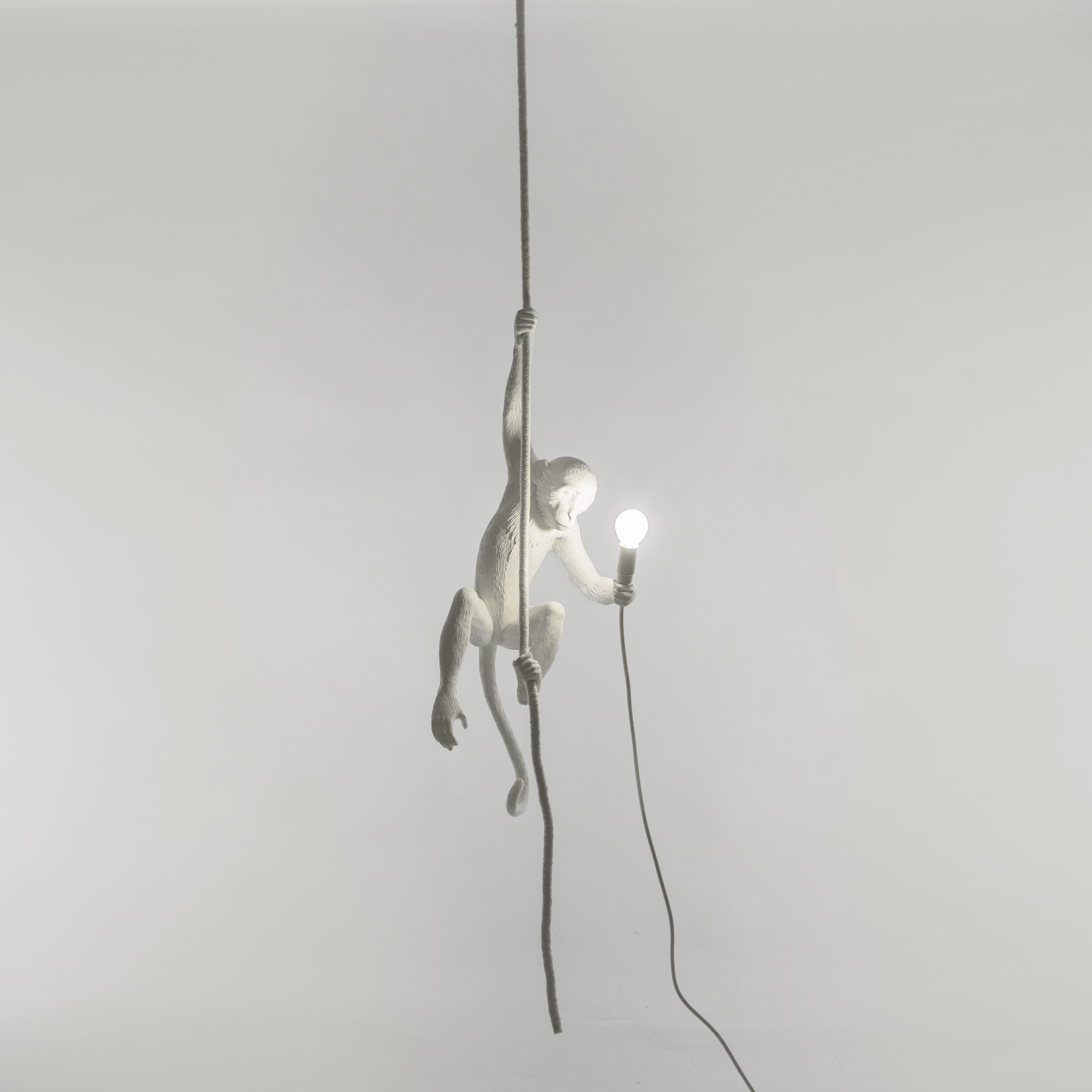 Lámpara de interior de Seletti Monkey White, con cuerda