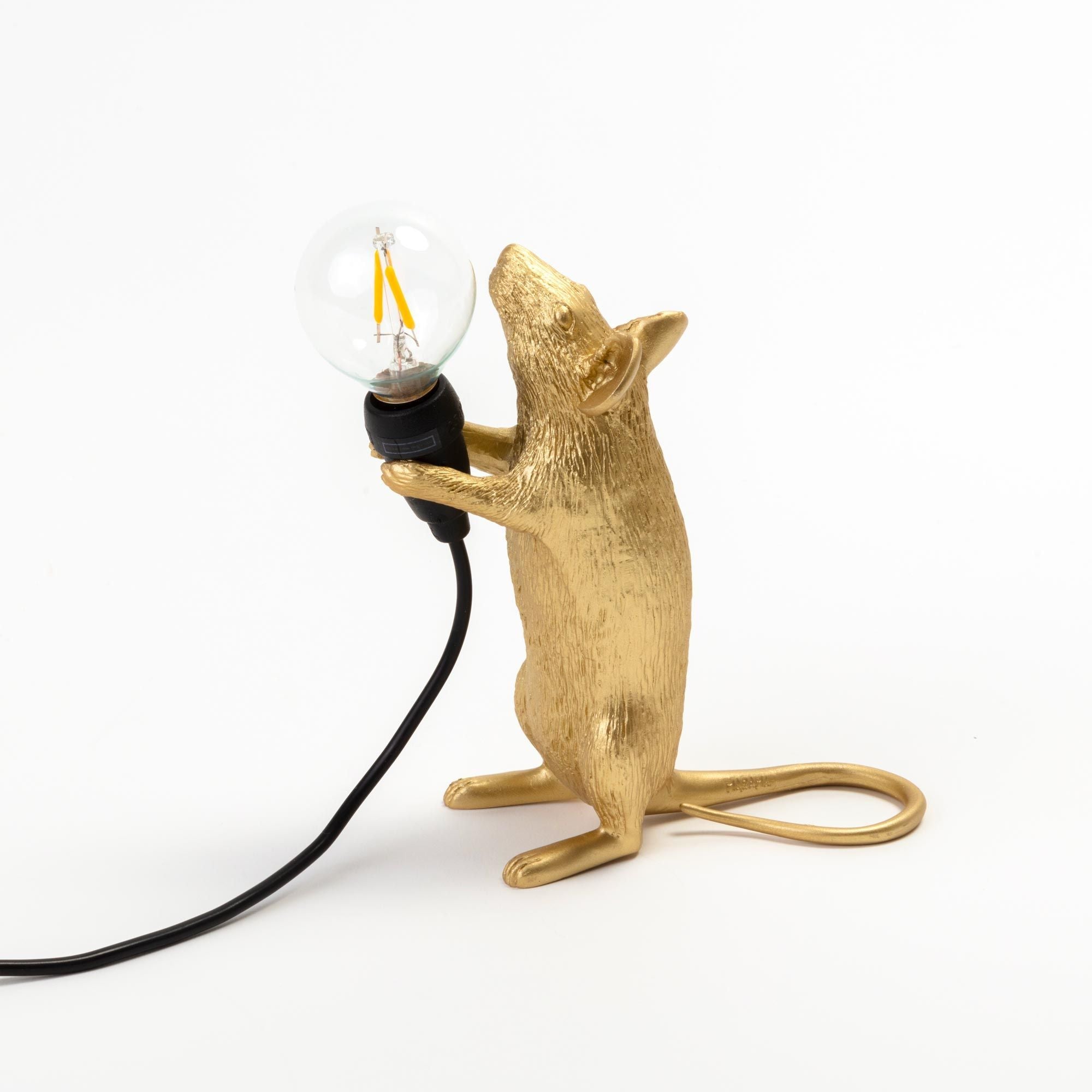 Étape de lampe de souris Seletti, or