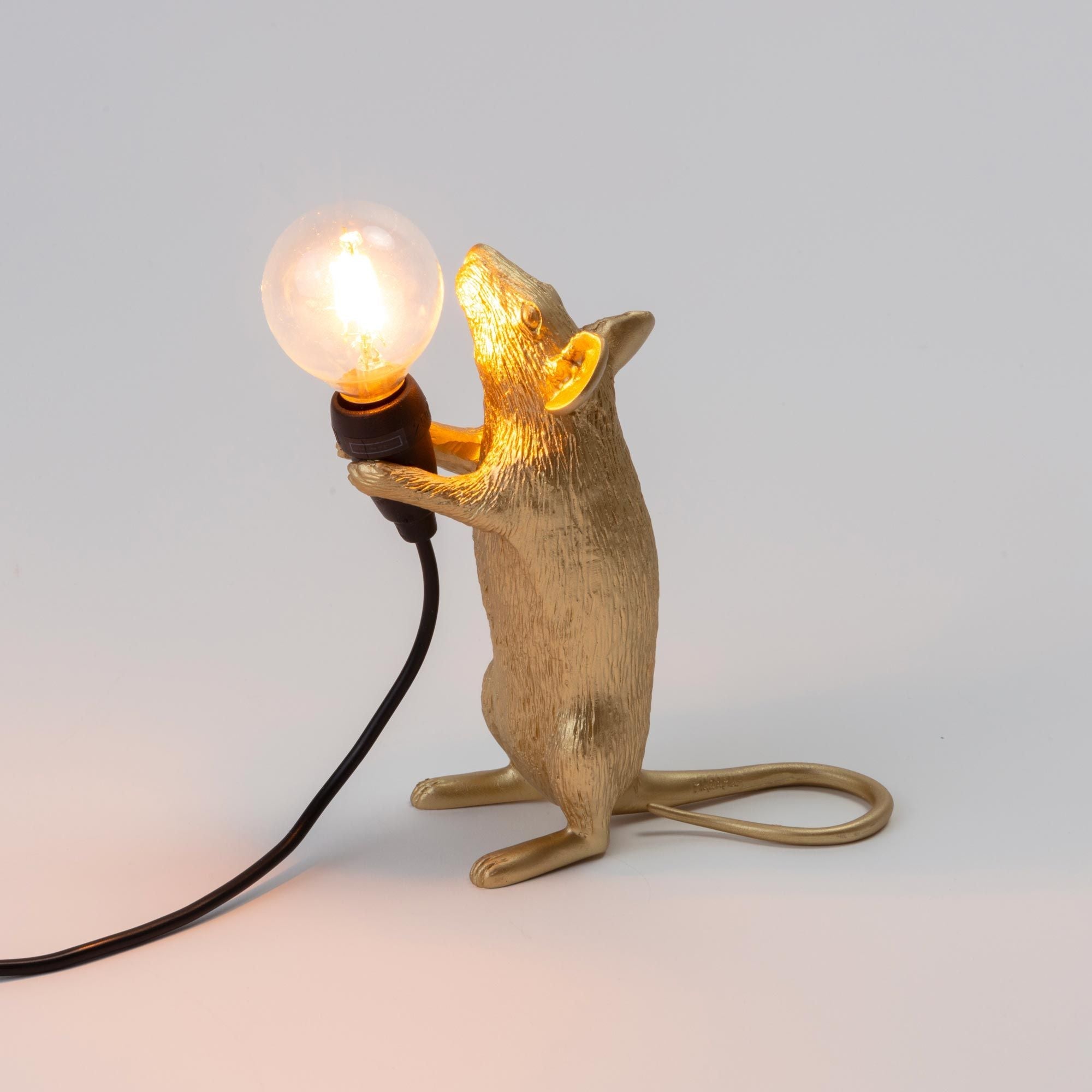 Paso de lámpara de ratón Seletti, oro