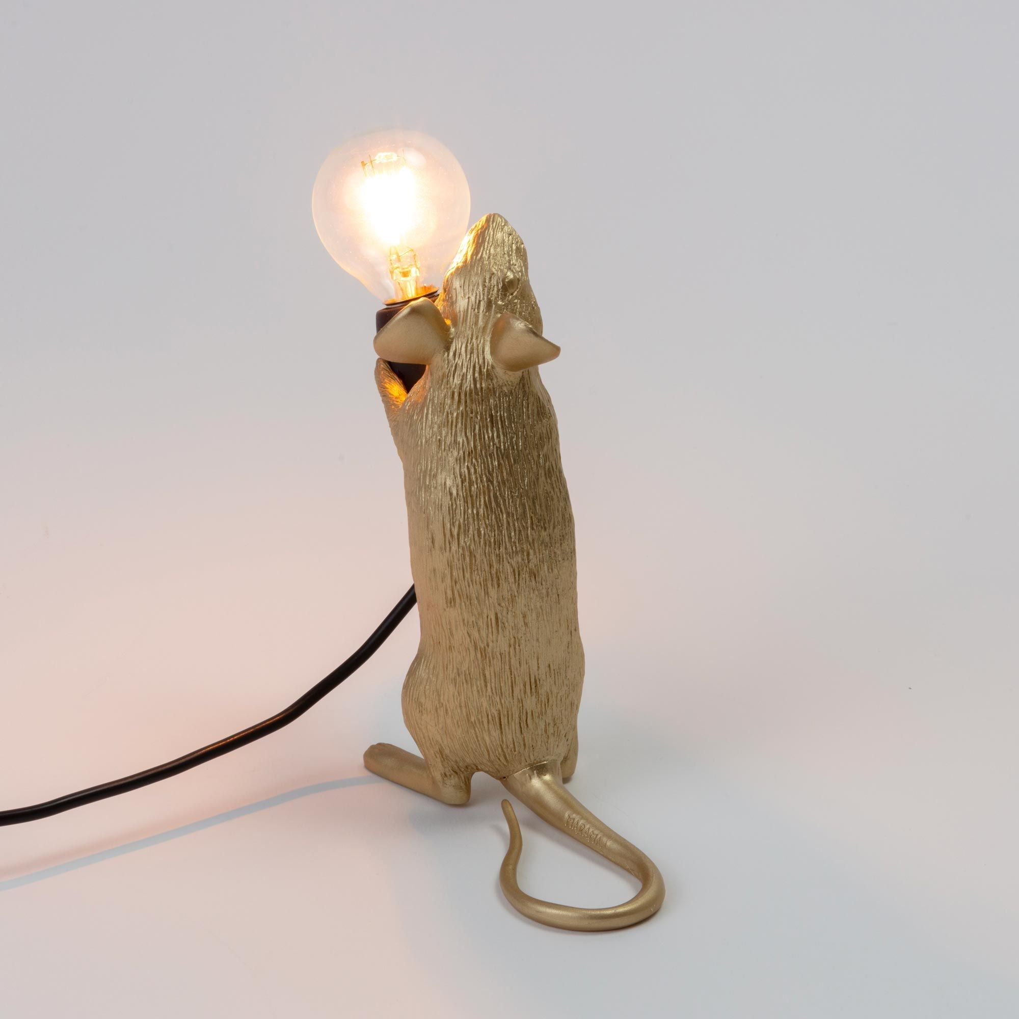 Étape de lampe de souris Seletti, or