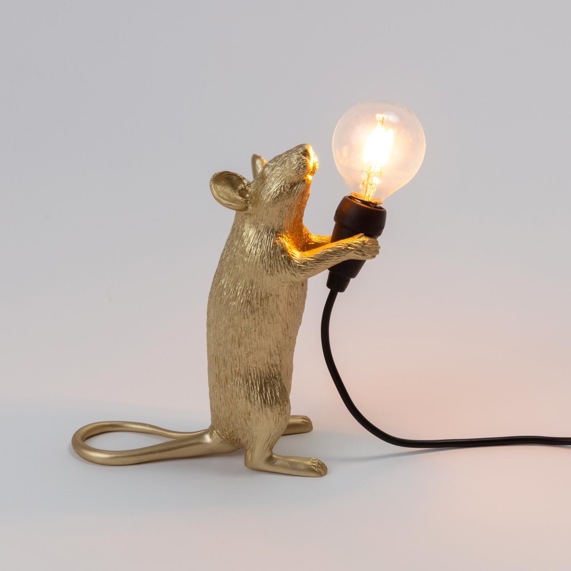 Seletti Mouse Lamp Step, Gold