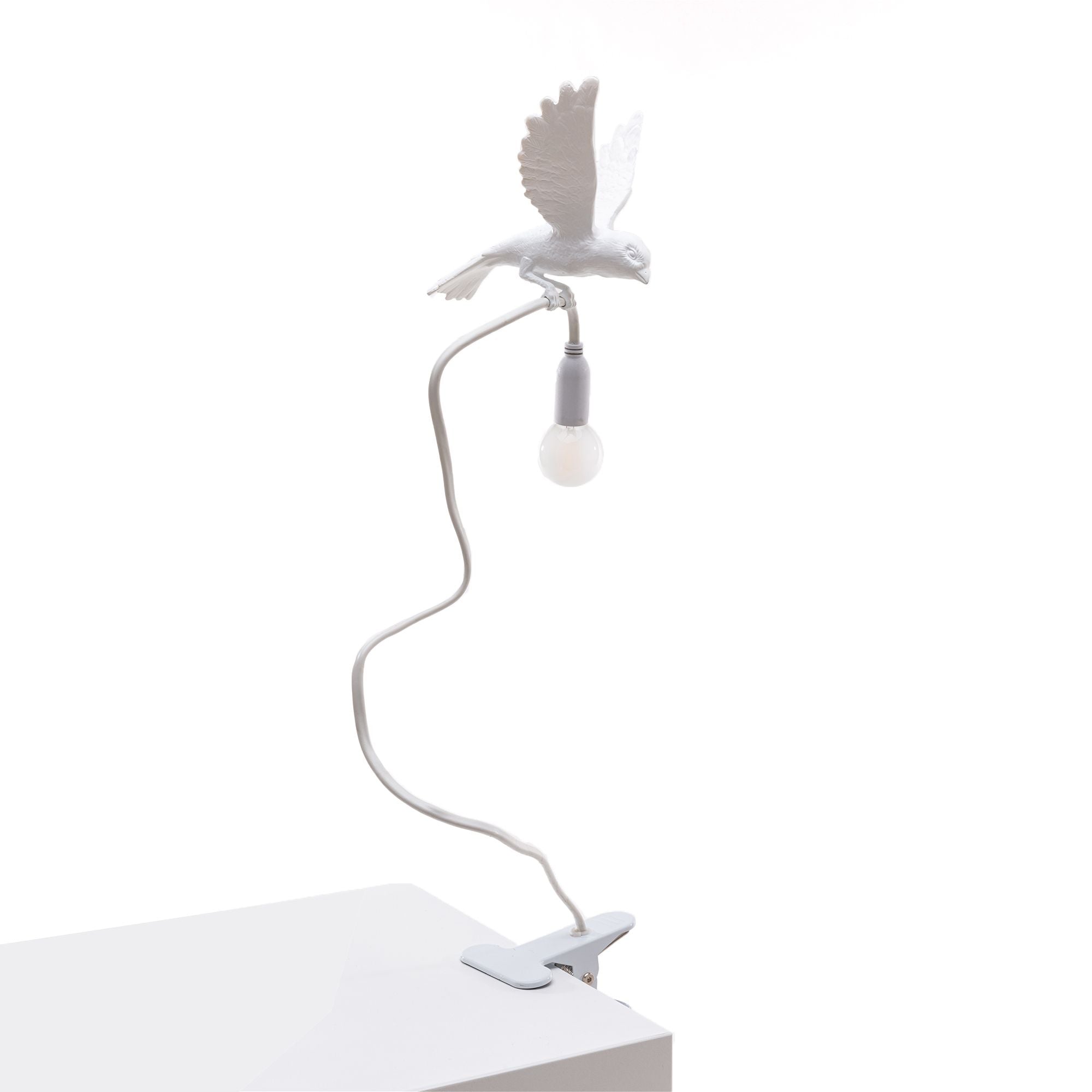 Seletti Sparrow -Lampe mit Klemme, Landung
