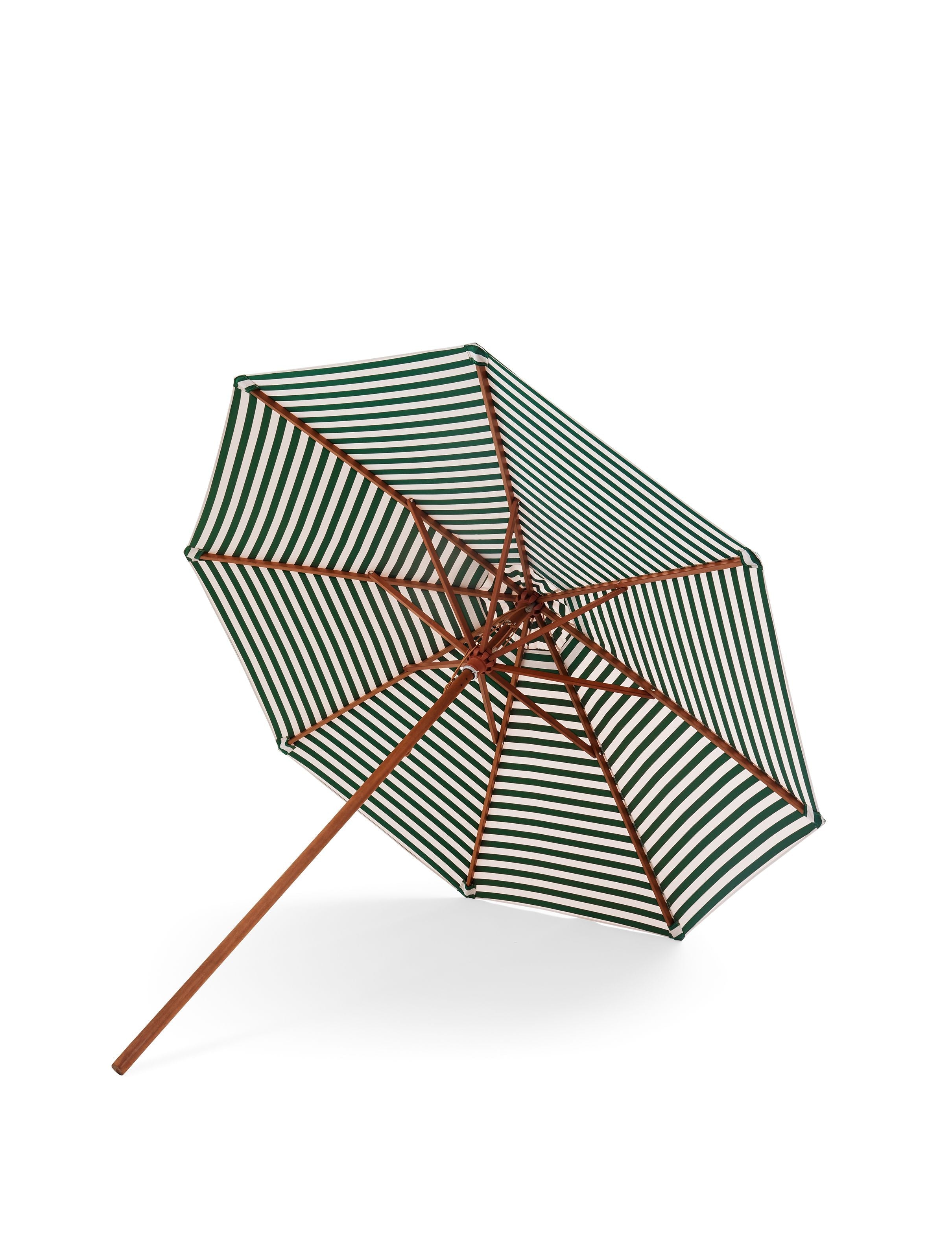 Parapluie de Skagerak Messina Ø300 cm, abricot clair / bande vert foncé