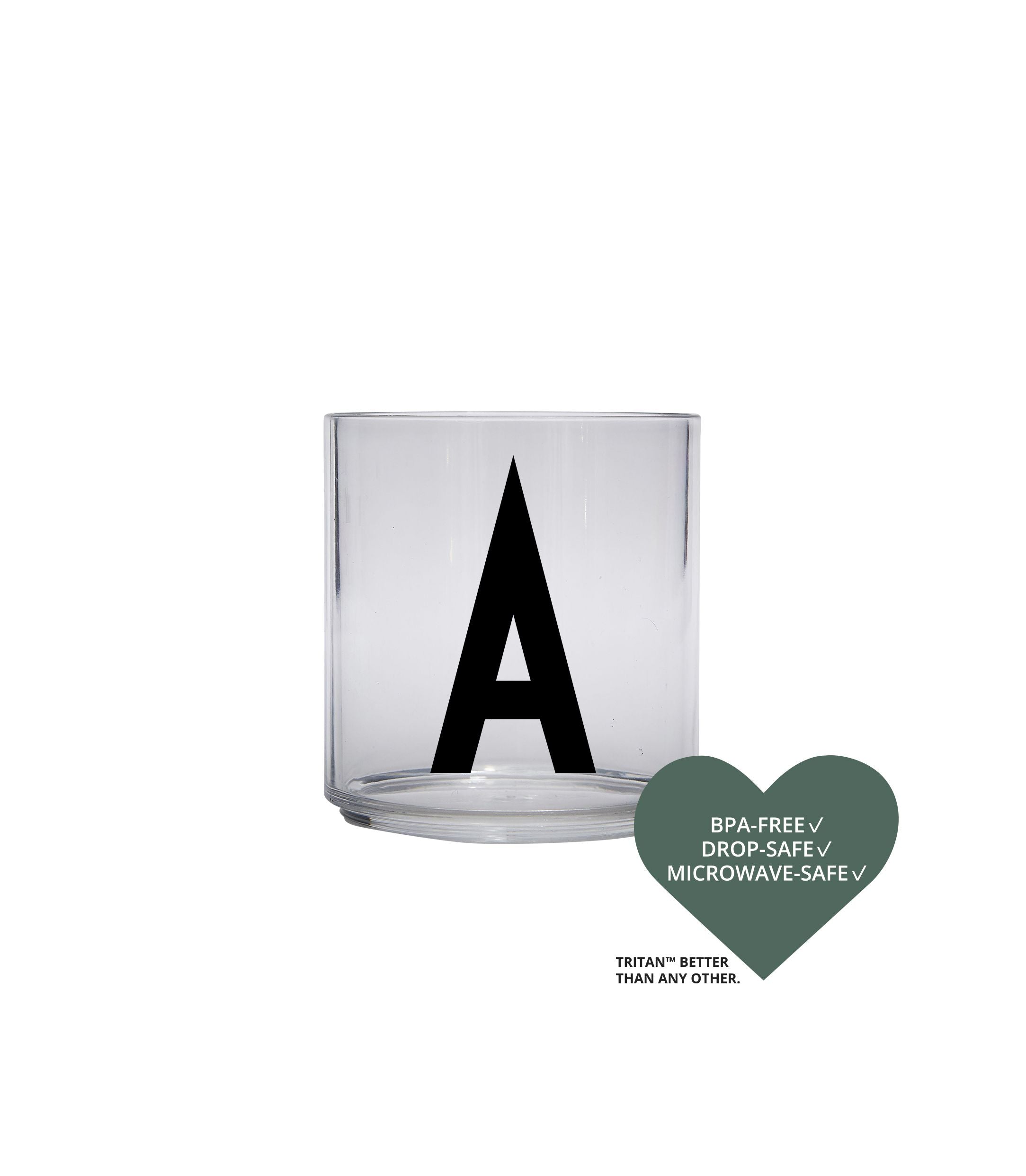 Design Letters Kids Personal Tritan Drinking Glass, A