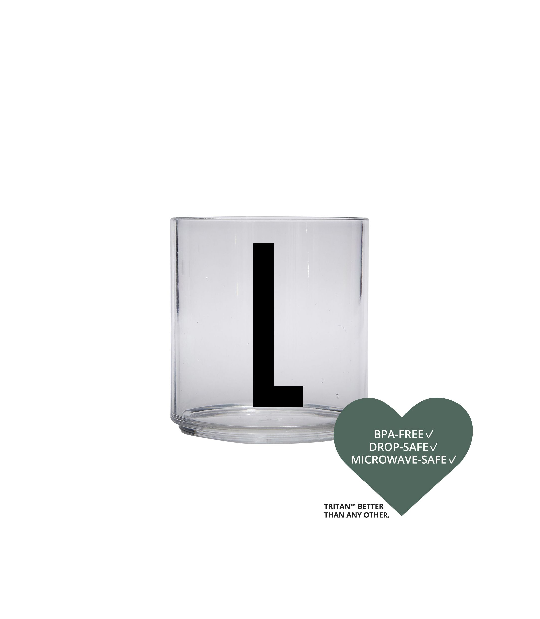 Lettres de conception Kids Personal Tritan Brinking Glass, L