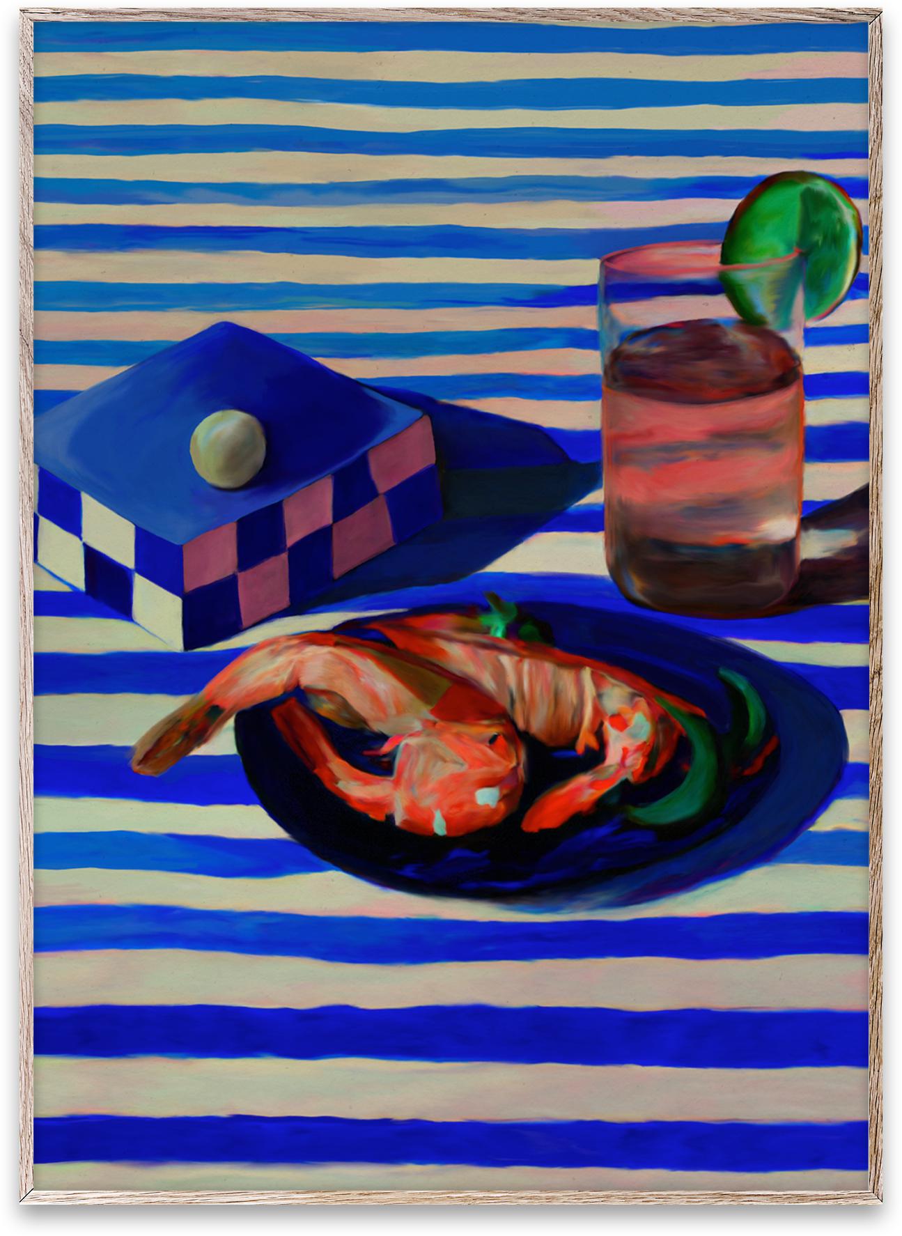 Papierkollektiv -Shrimp & Stripes -Poster, 30 x 40 cm