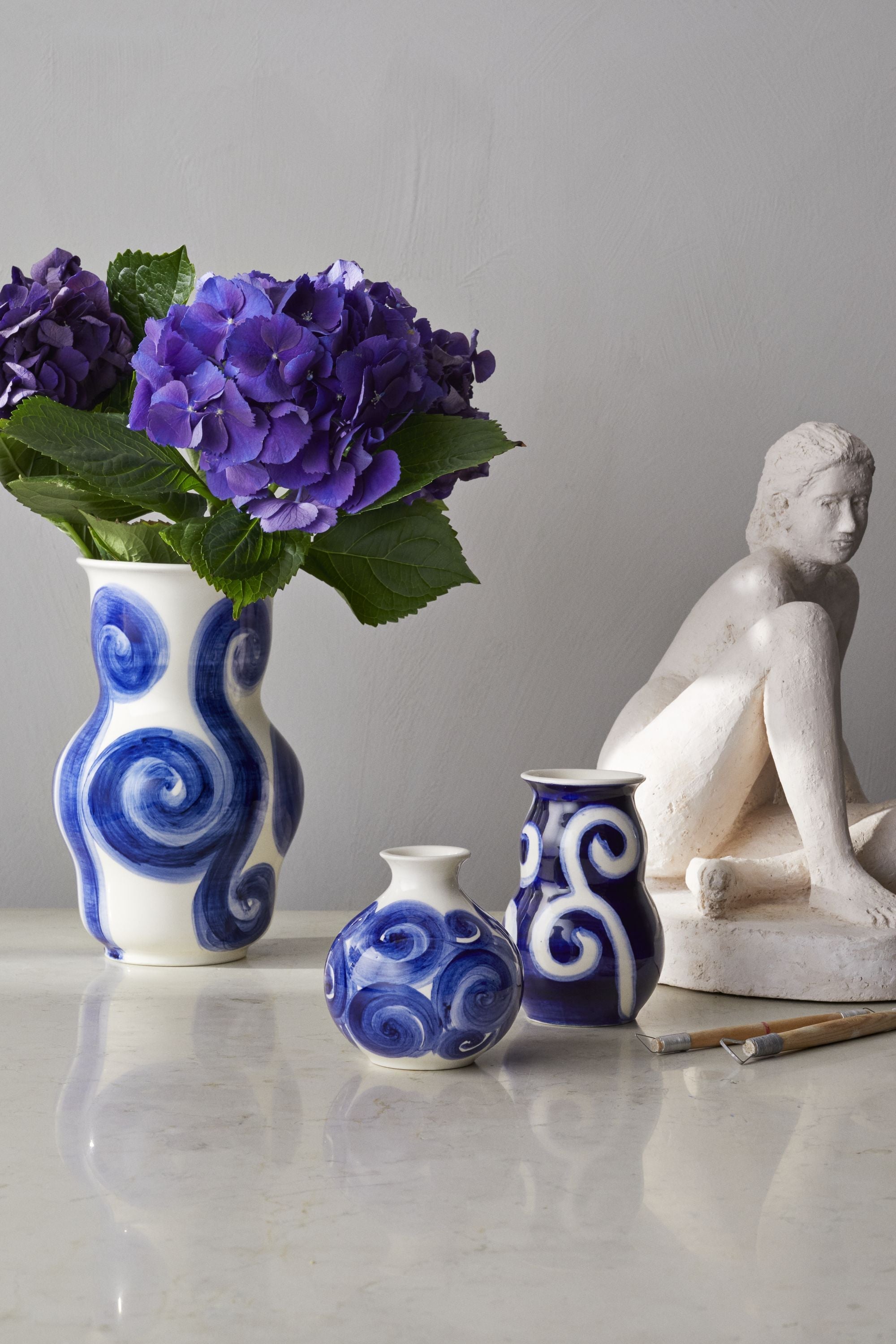 Kähler tulle vase h13 cm bleu