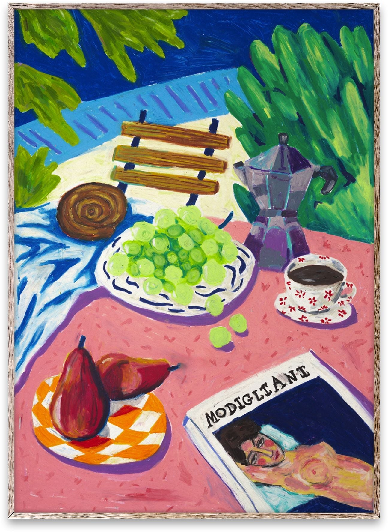 Paper Collective Modigliani dans l'affiche du jardin, 30x40 cm