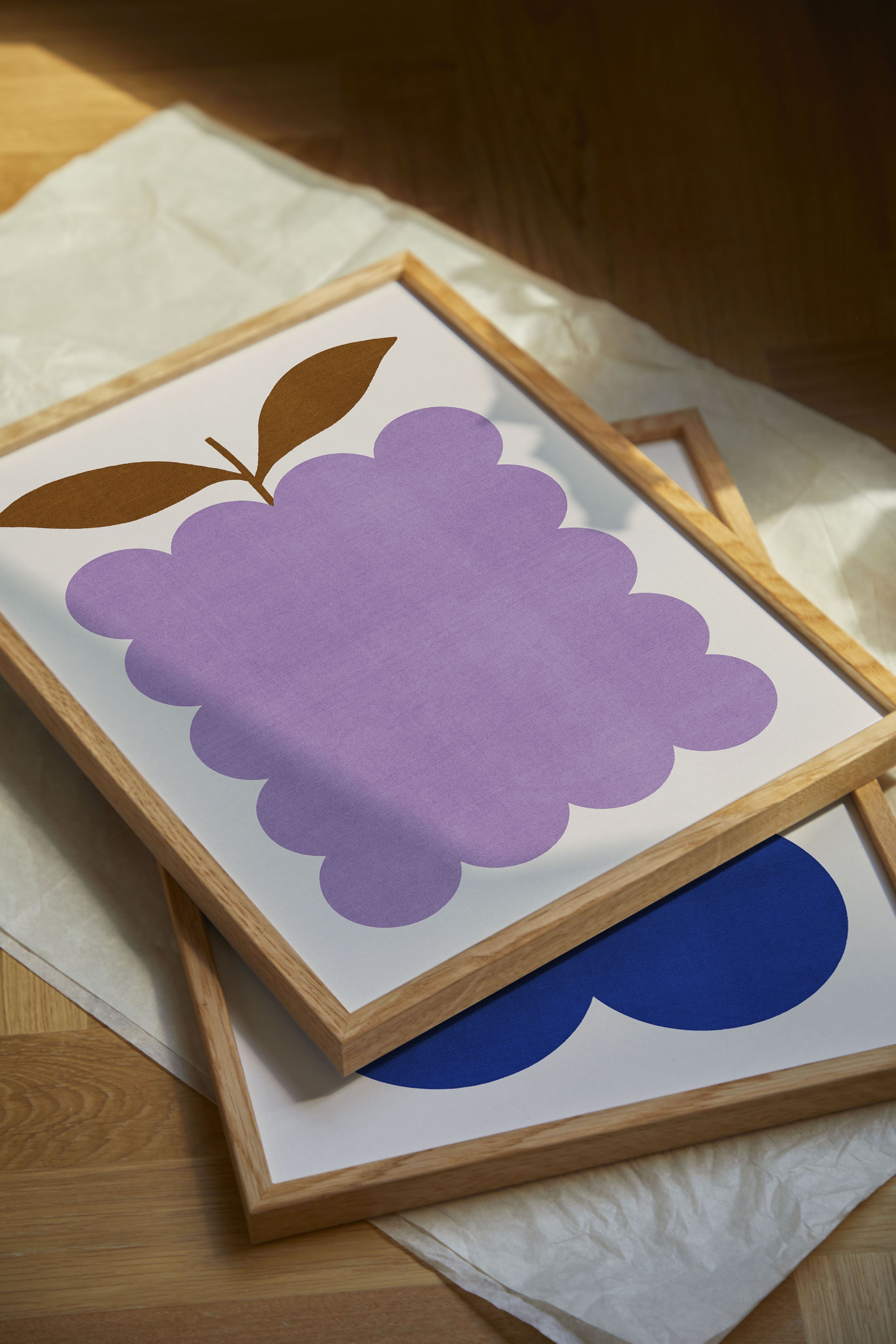 Cartel de frutas indigo de papel colectivo, 30x40 cm