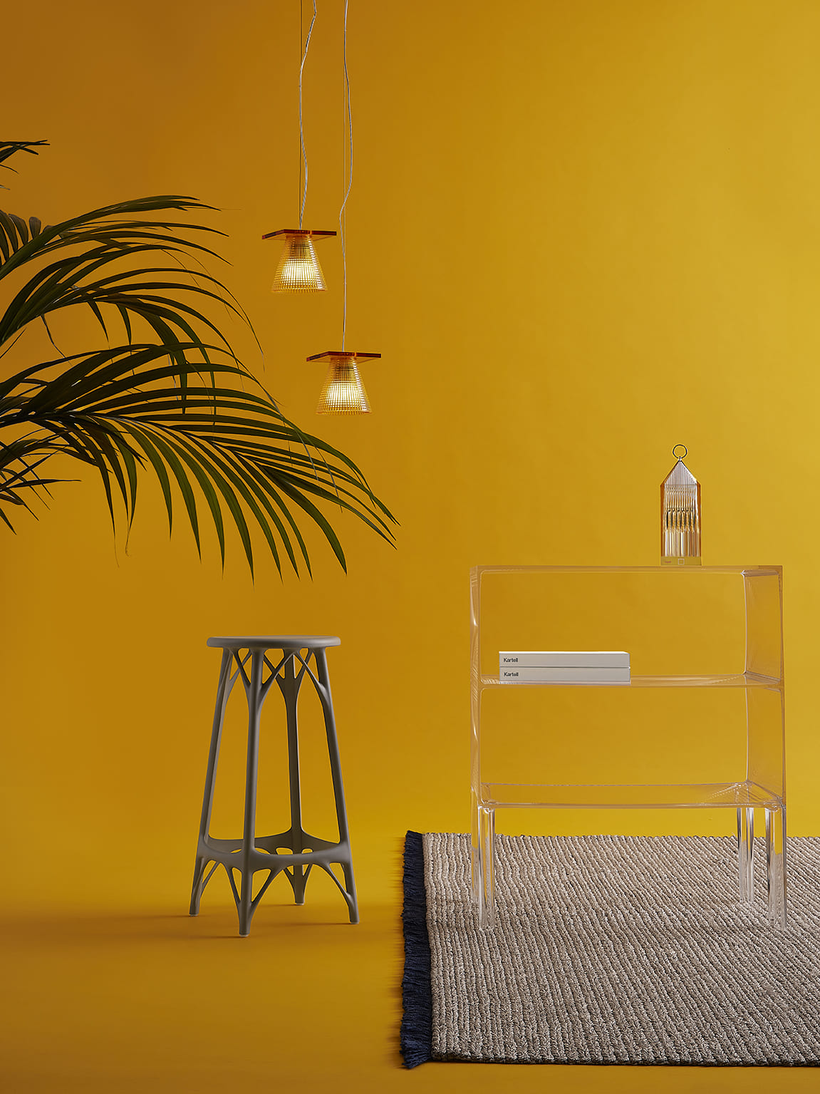 Kartell Light Air Transparent Suspension Lamp, Amber