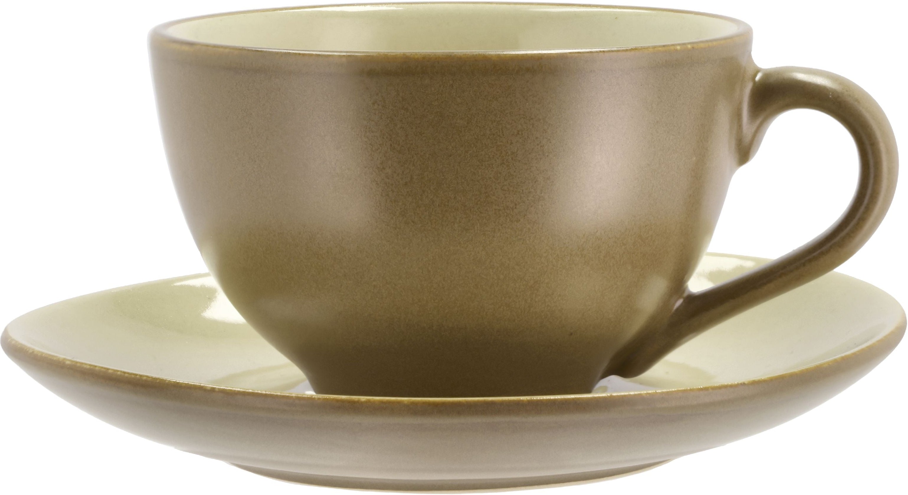 Bitz Cup With Saucer, Wood/Sand