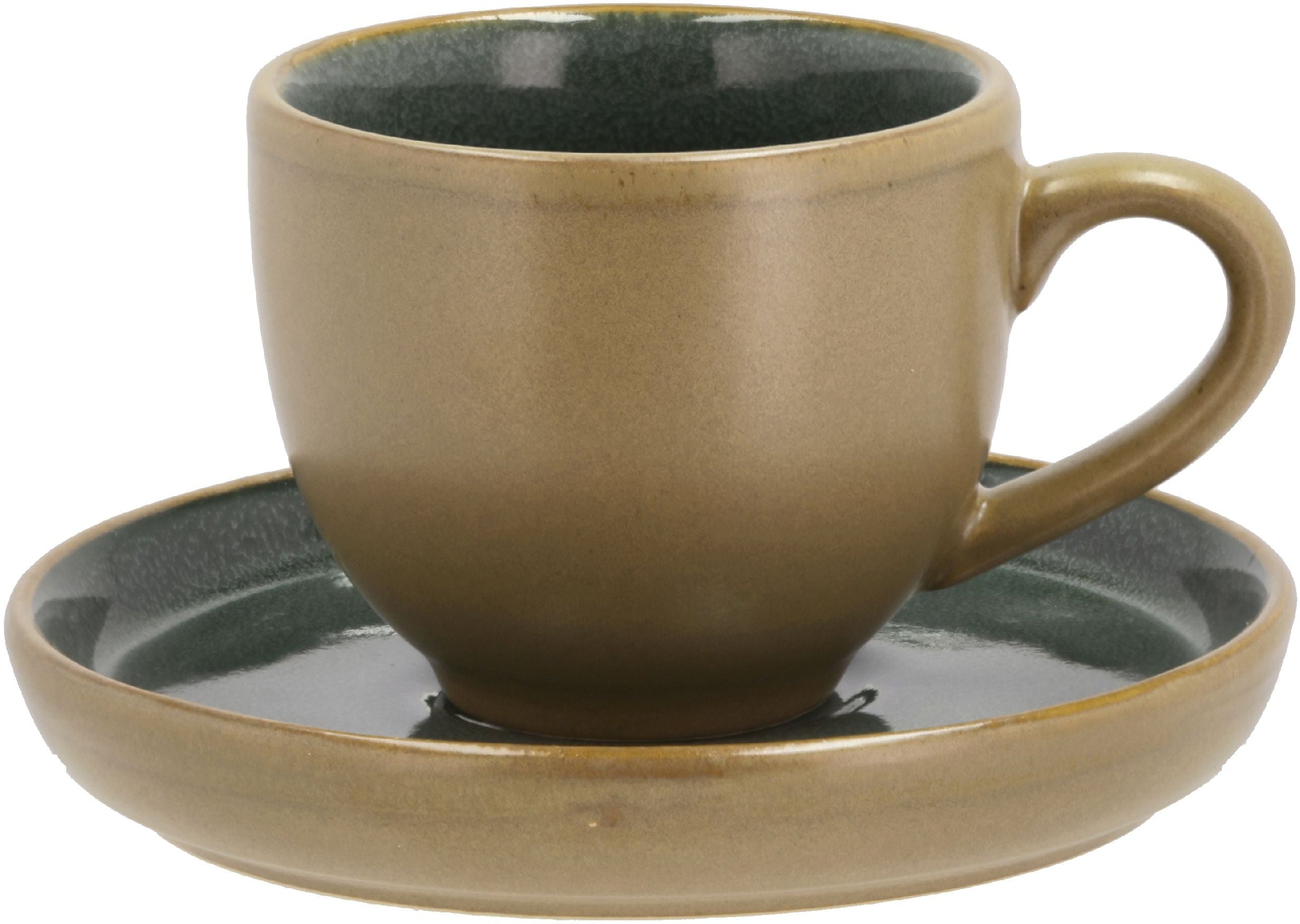 Bitz Espresso Cup With Saucer, Wood/Forest