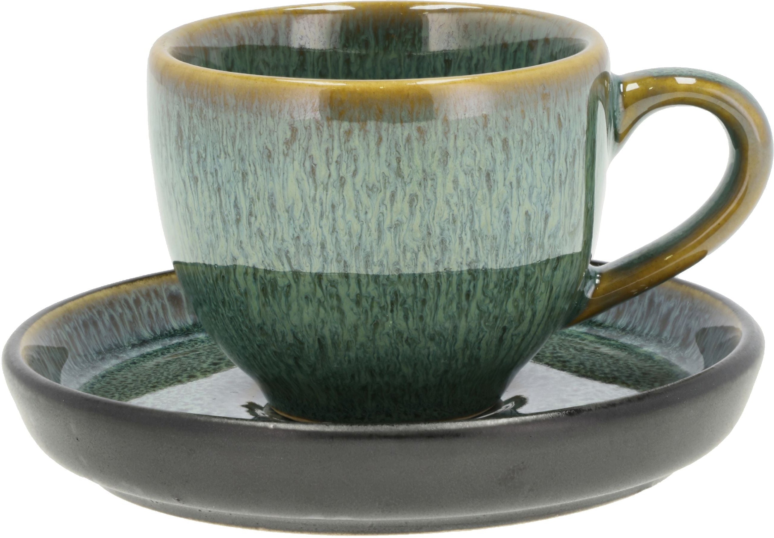 Bitz Espresso Cup med tefat, grön/svart
