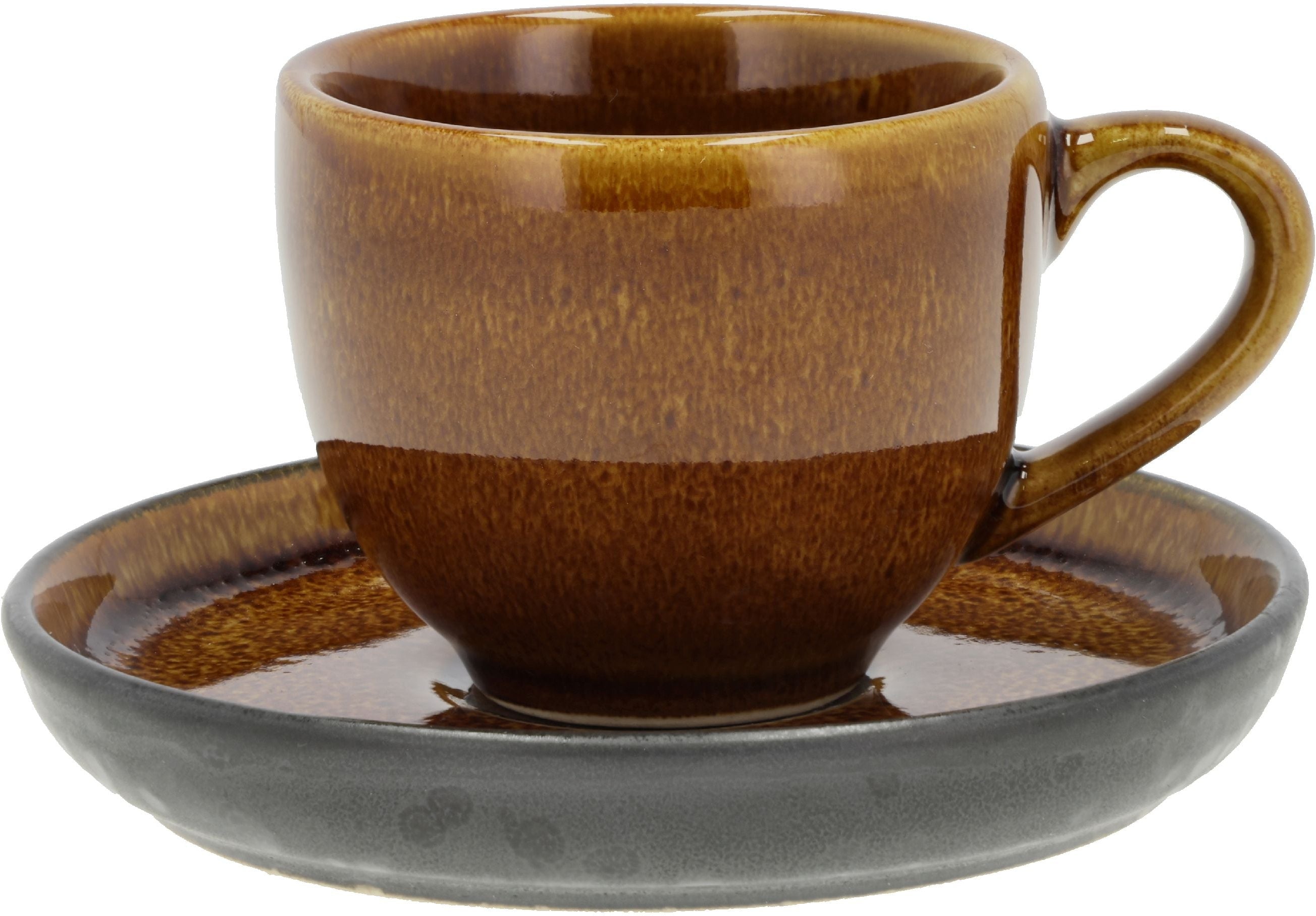 Bitz espresso cup med tallerken, rav/sort