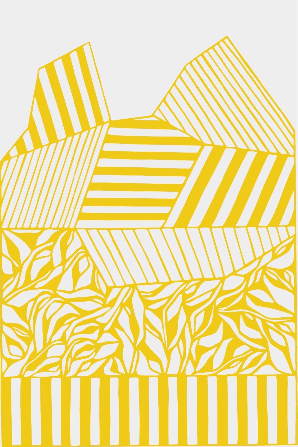 Studio om Papercut A3 Geometrisk rektangel, majs gul