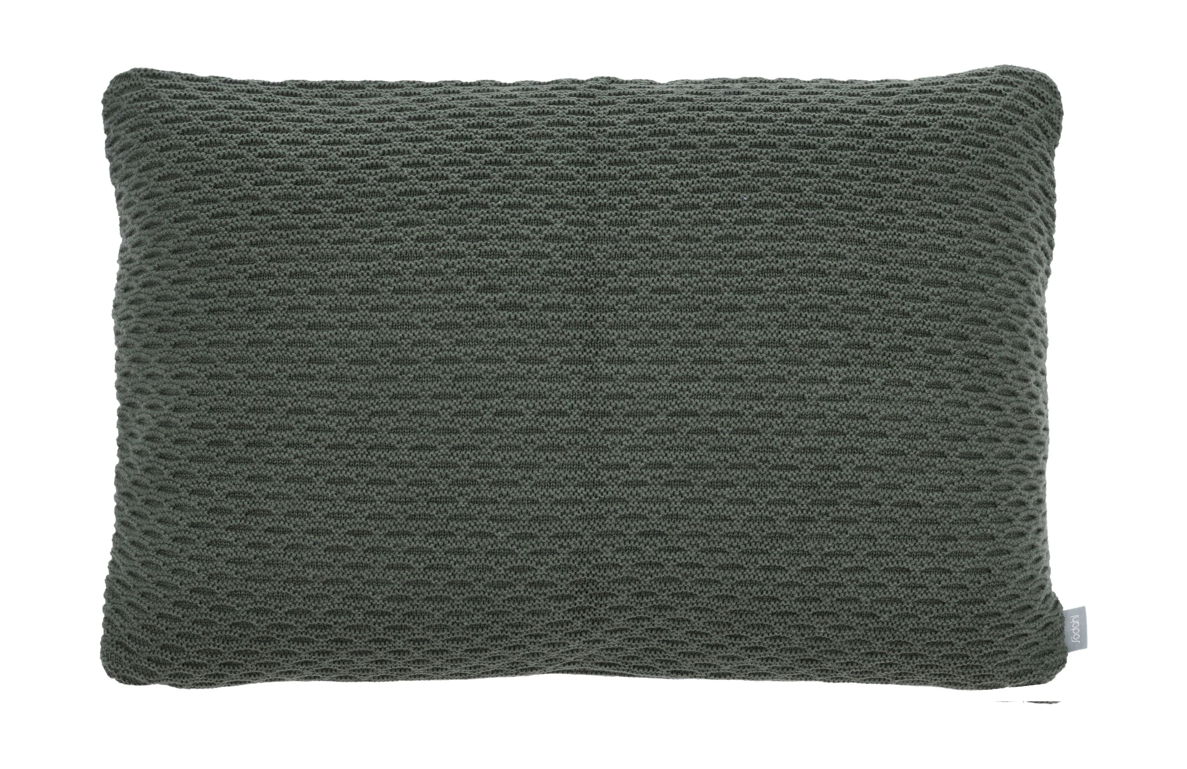 Sändahl Wave Knit Cushion Cover 40x60 cm, skoggrön