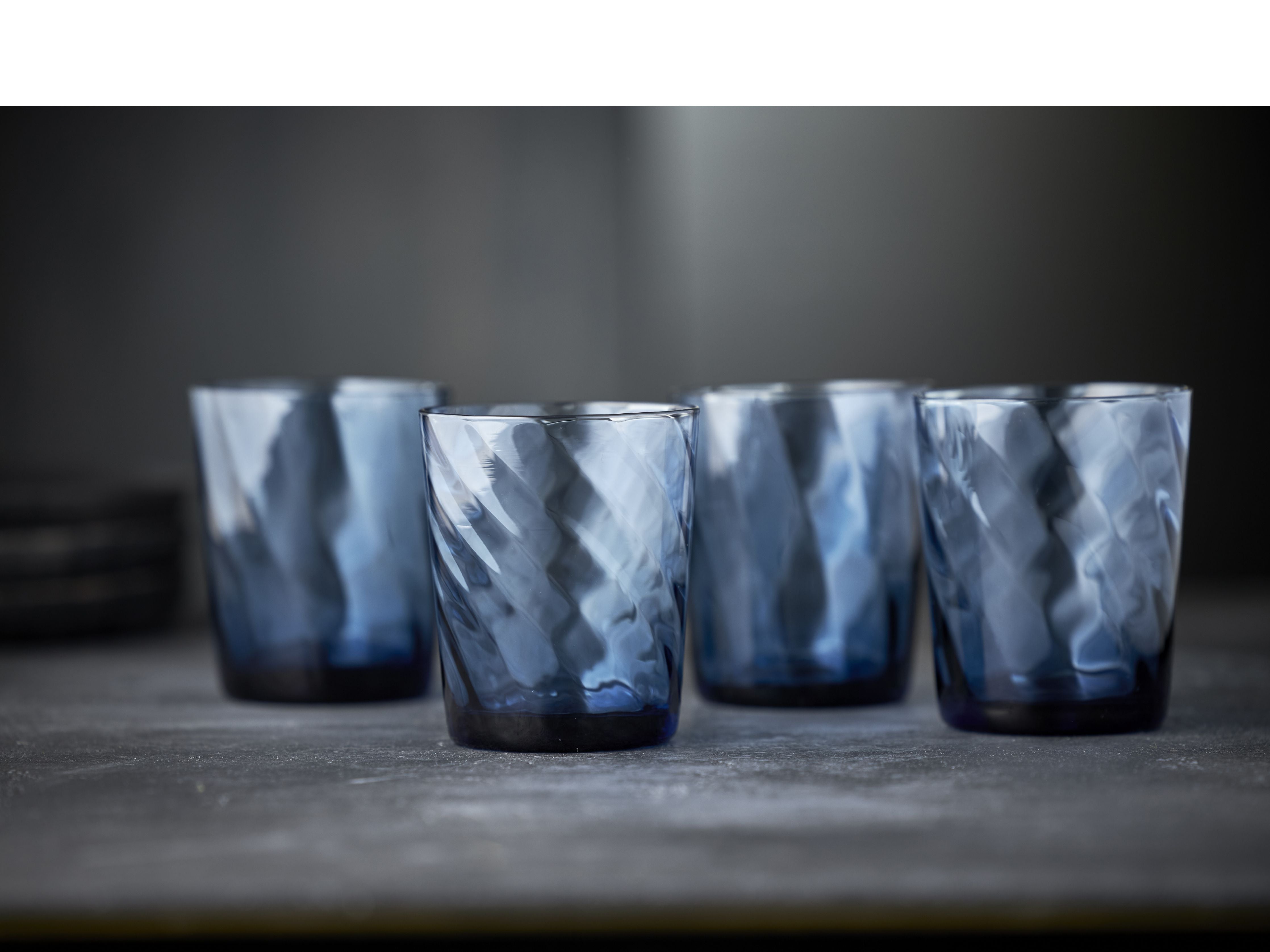 Lyngby Glas Wien vandglas 30 Cl 4 stk, blå
