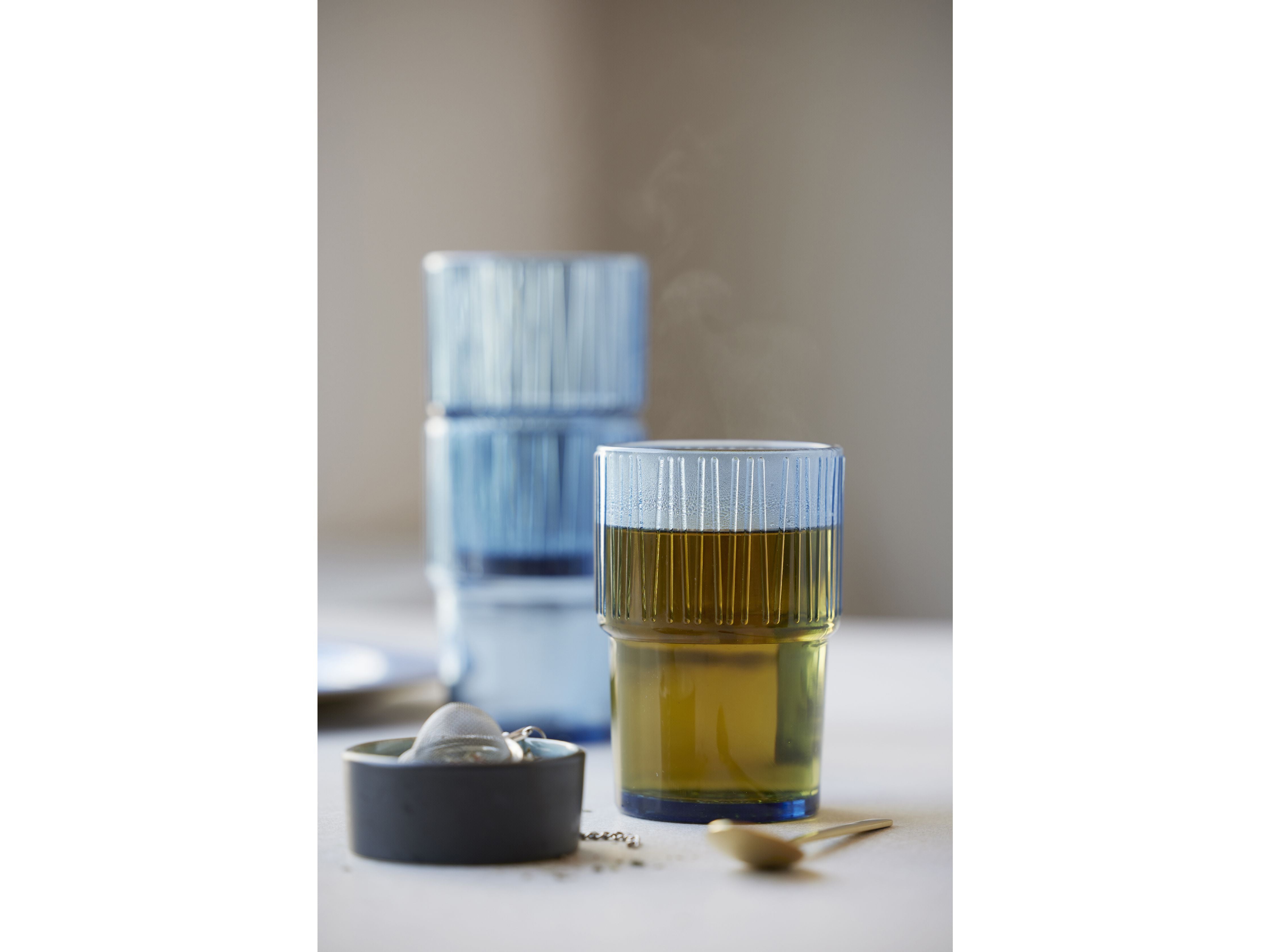 Bitz Kusintha Café Glass 12,5 Cm 38 Cl 4 Pcs, Blue