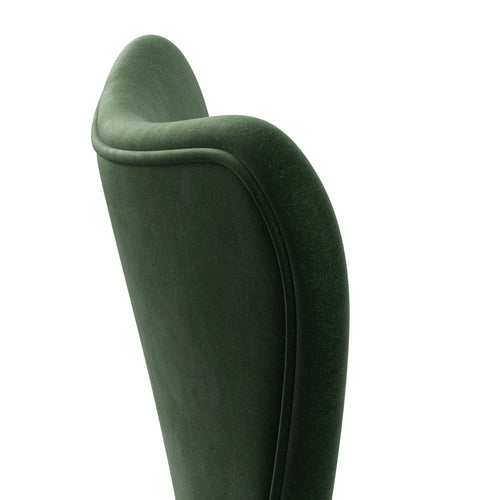 Fritz Hansen 3107 Tapicería completa, gris plateado/bosque de terciopelo belfast verde