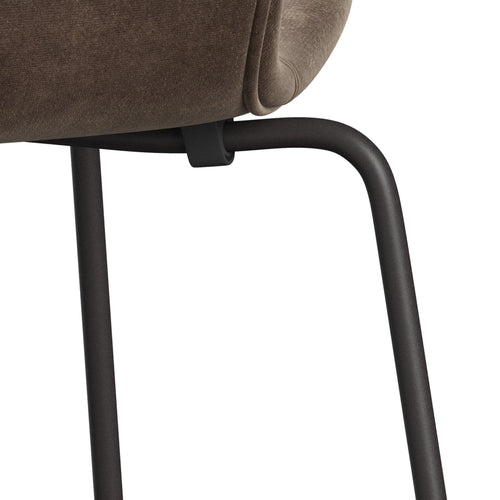 Fritz Hansen 3107 Silla tapicería completa, grafito cálido/belfast terciopelo marrón gris