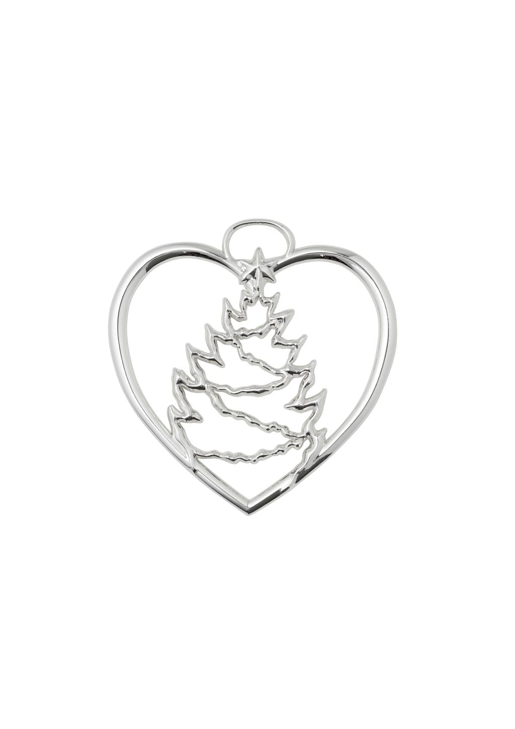 Rosendahl karen blixen heart árbol de Navidad H7.5 cm, plateado chapado