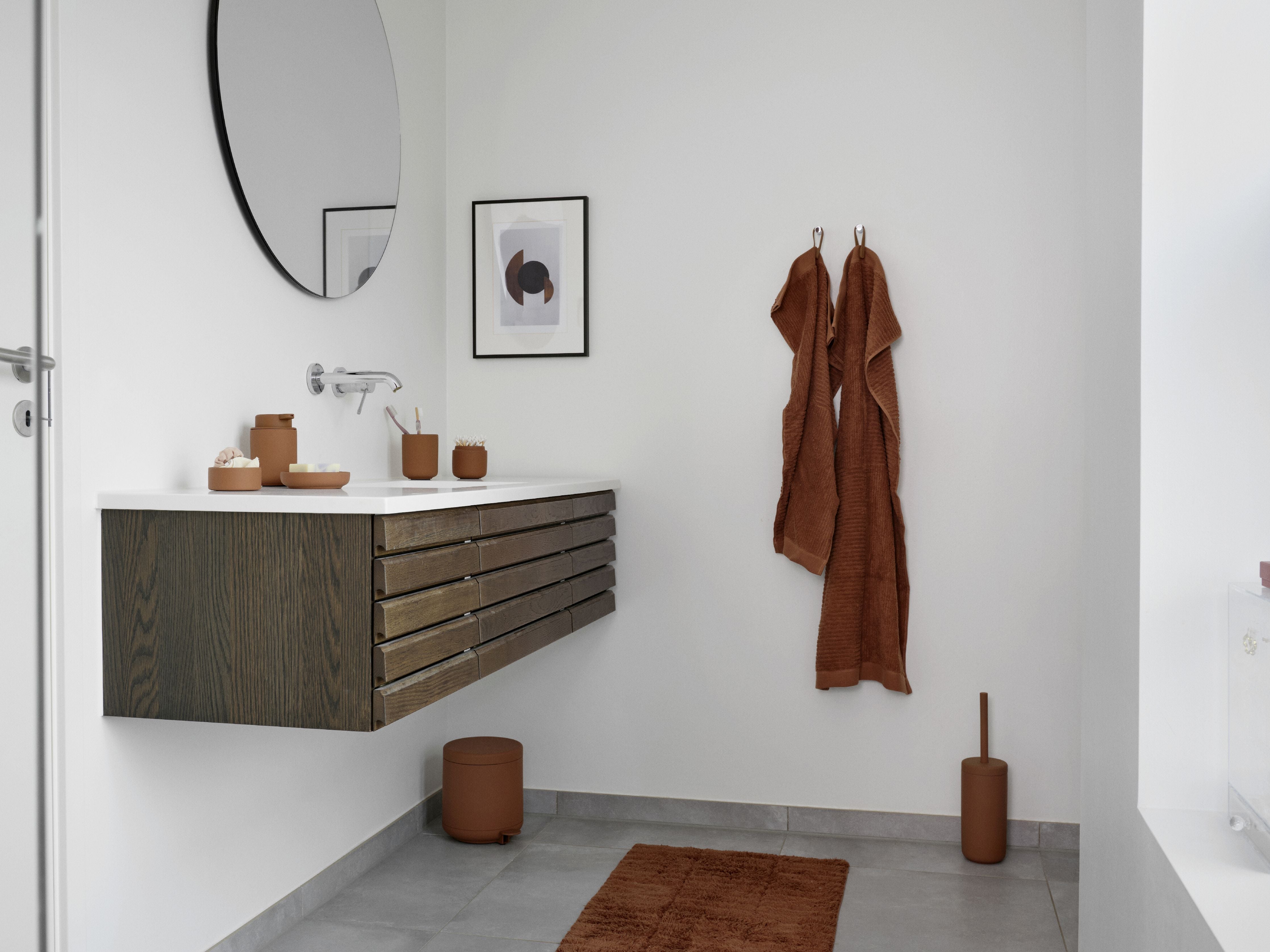 Zone Denmark Tiles Bath Mat 80 X 50 Cm, Terracotta