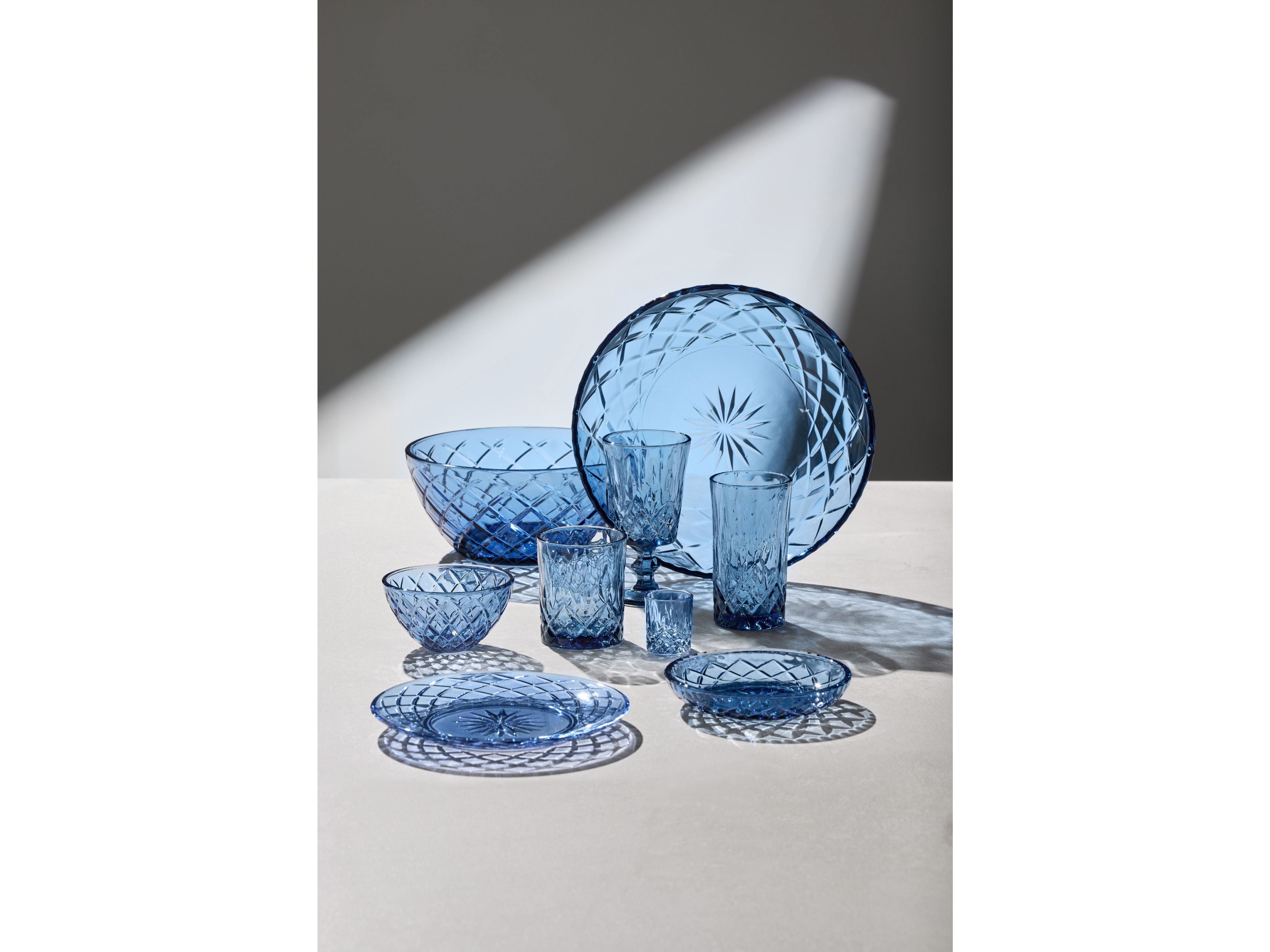 Lyngby Glas Sorrento Glassplatte Dia 21 cm 4 Stcs., Blau
