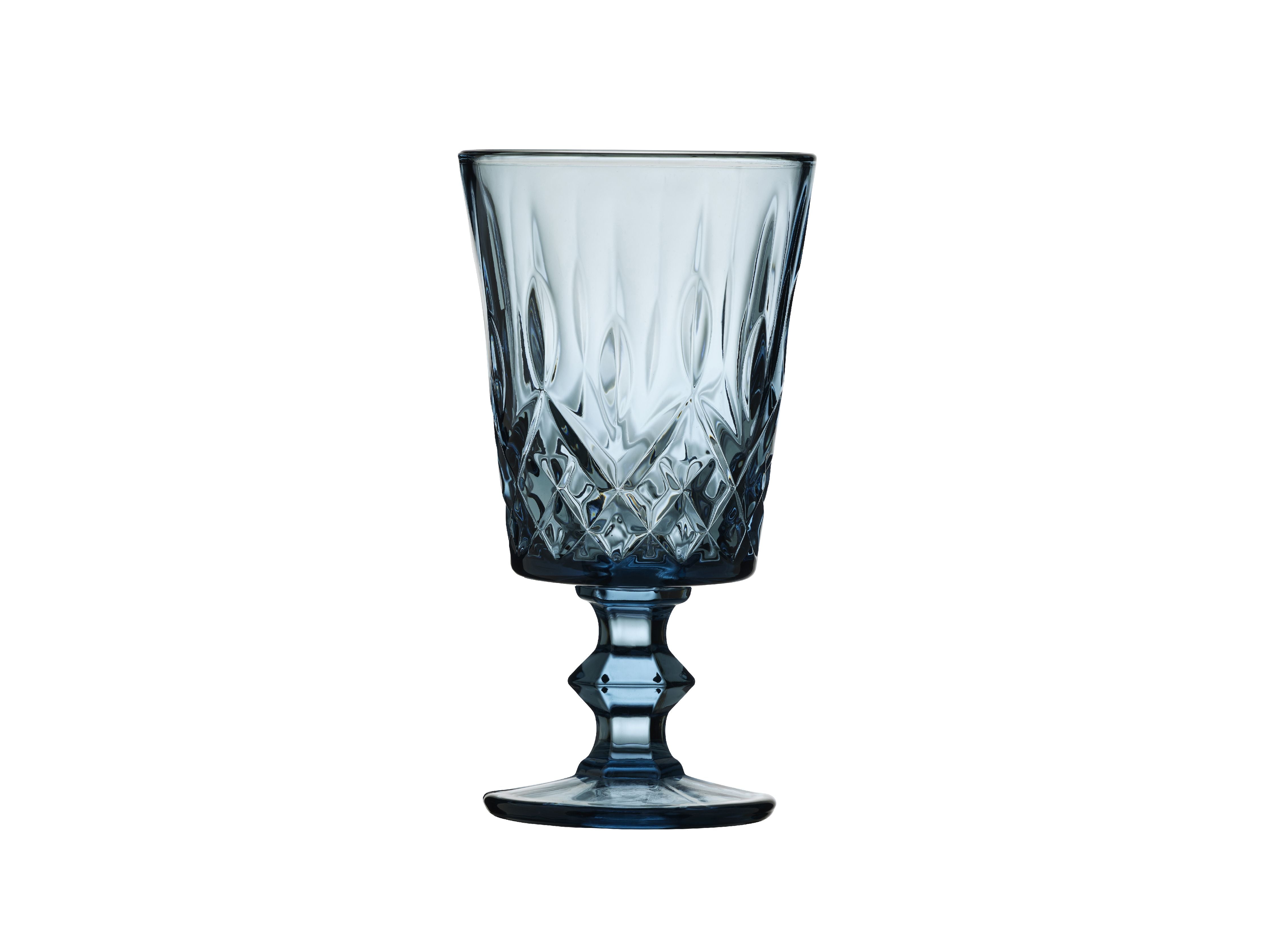 Lyngby Glas Sorrento vinglas 29 Cl 4 st., Blå