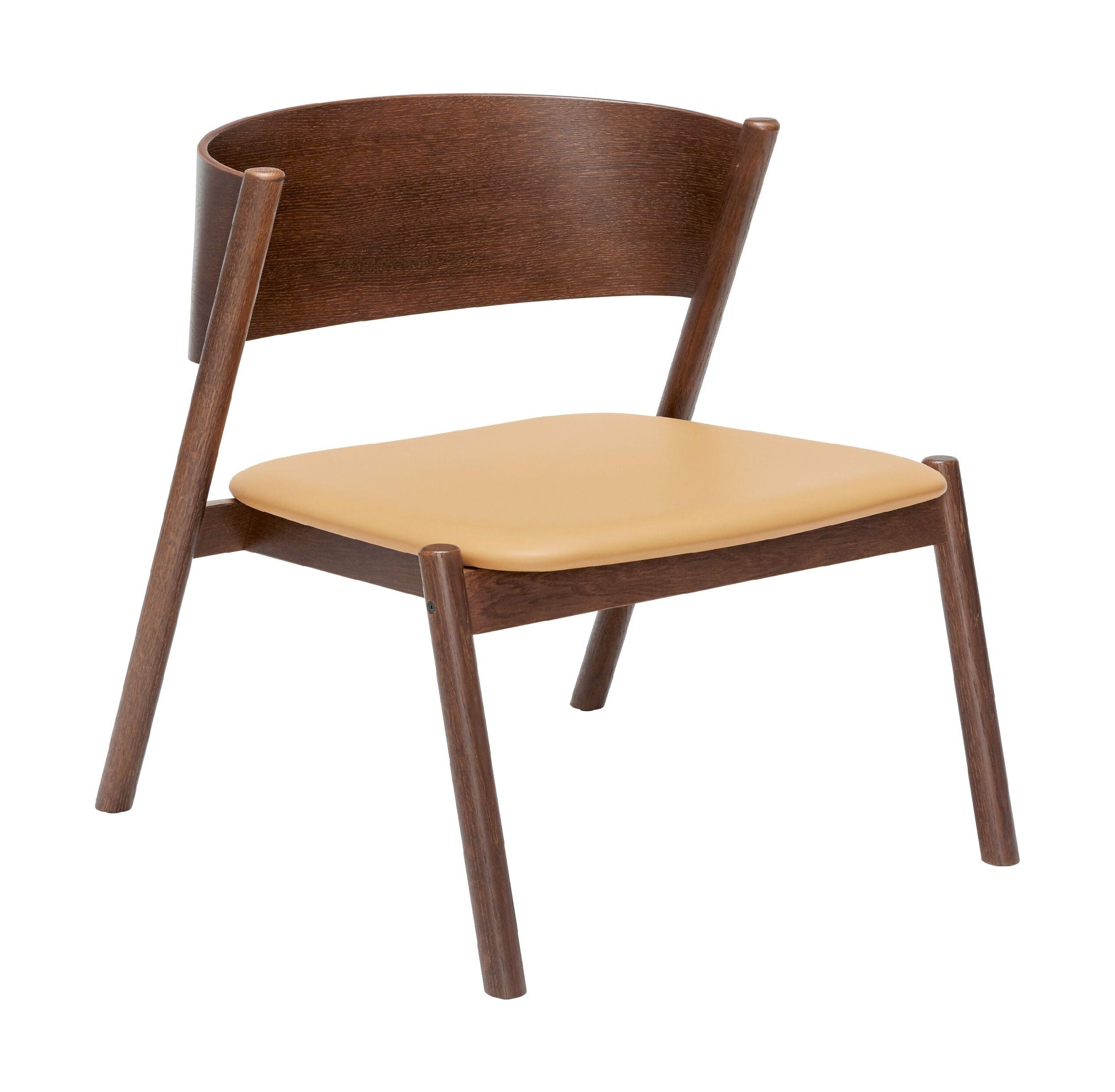 Hübsch Oblique Lounge Chair Souge, brun foncé