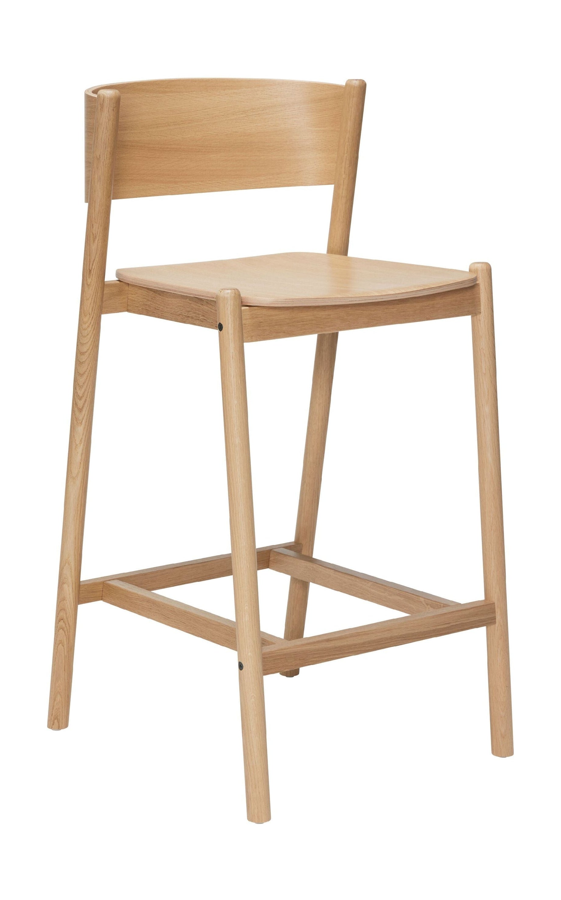 Hübsch Oblique Bar Stool, Natural