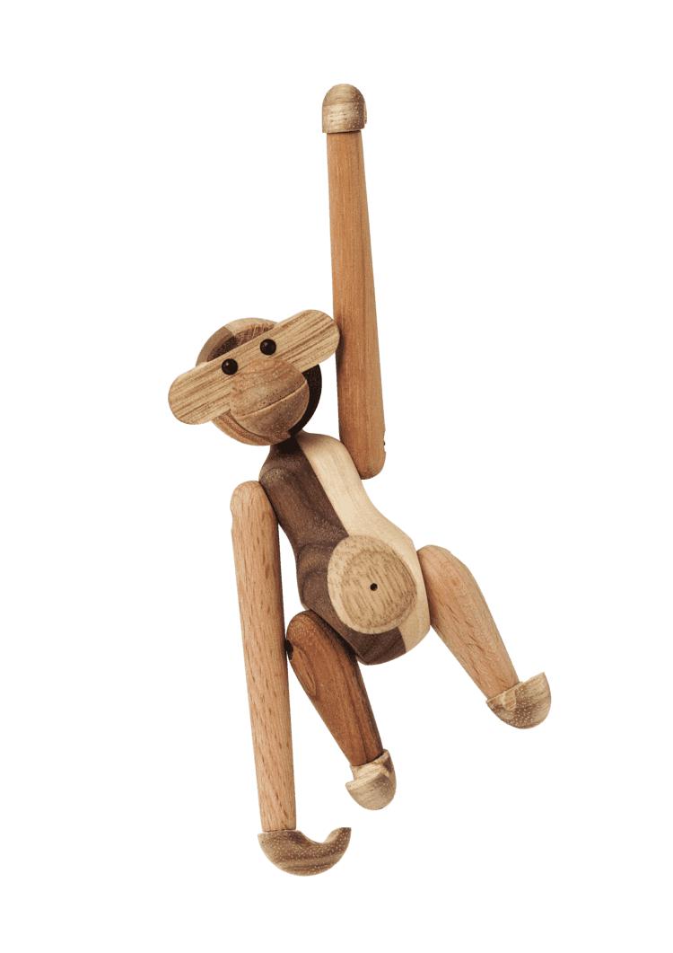 Kay Bojesen Monkey reelaborada de madera mixta, mini