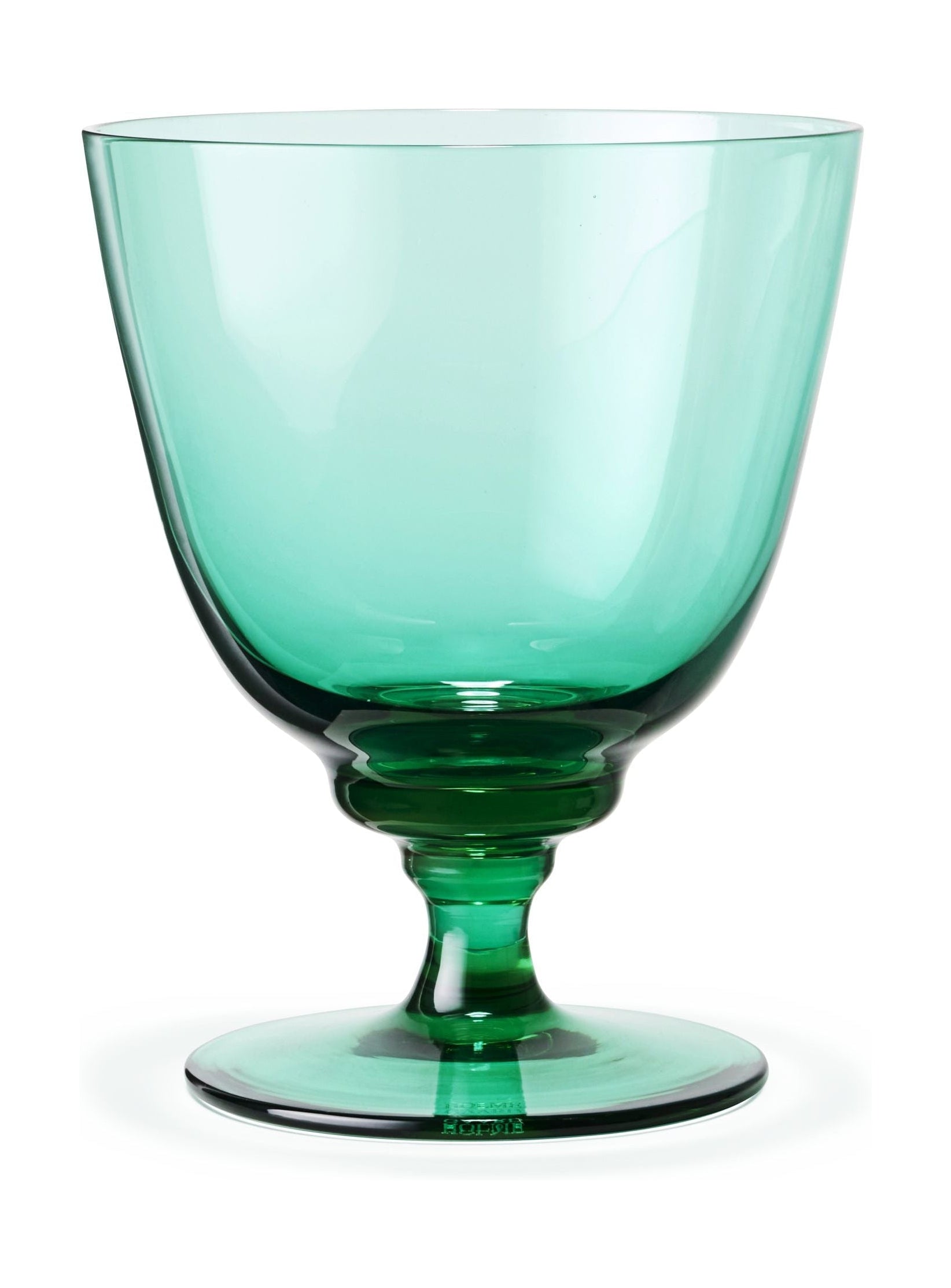 Holmegaard flödesglas till fots 35 cl, smaragdgrön
