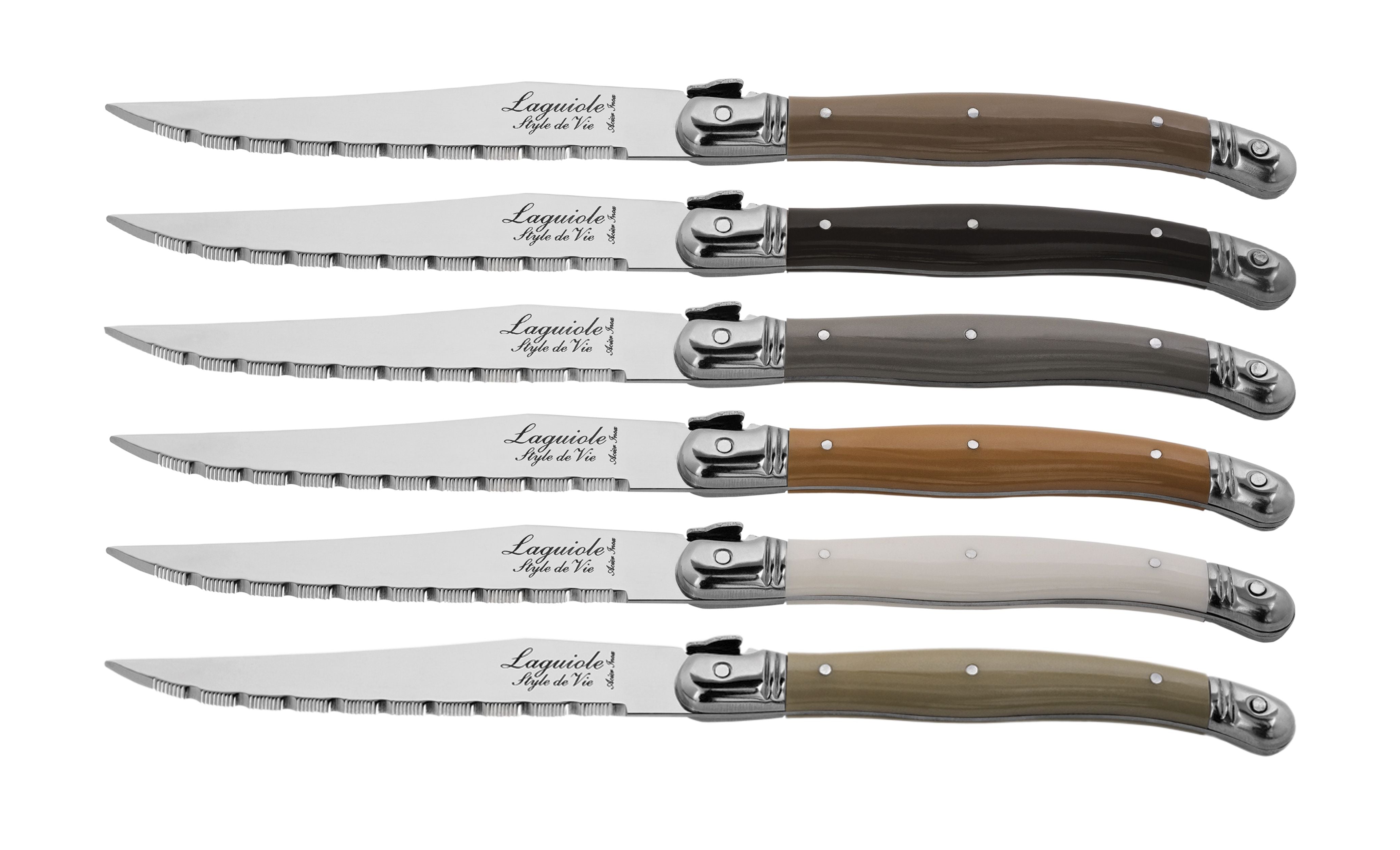 Style de Vie Authentique Laguiole Premium Line Steak Steak Knives Set 6 Pieces, Treasure