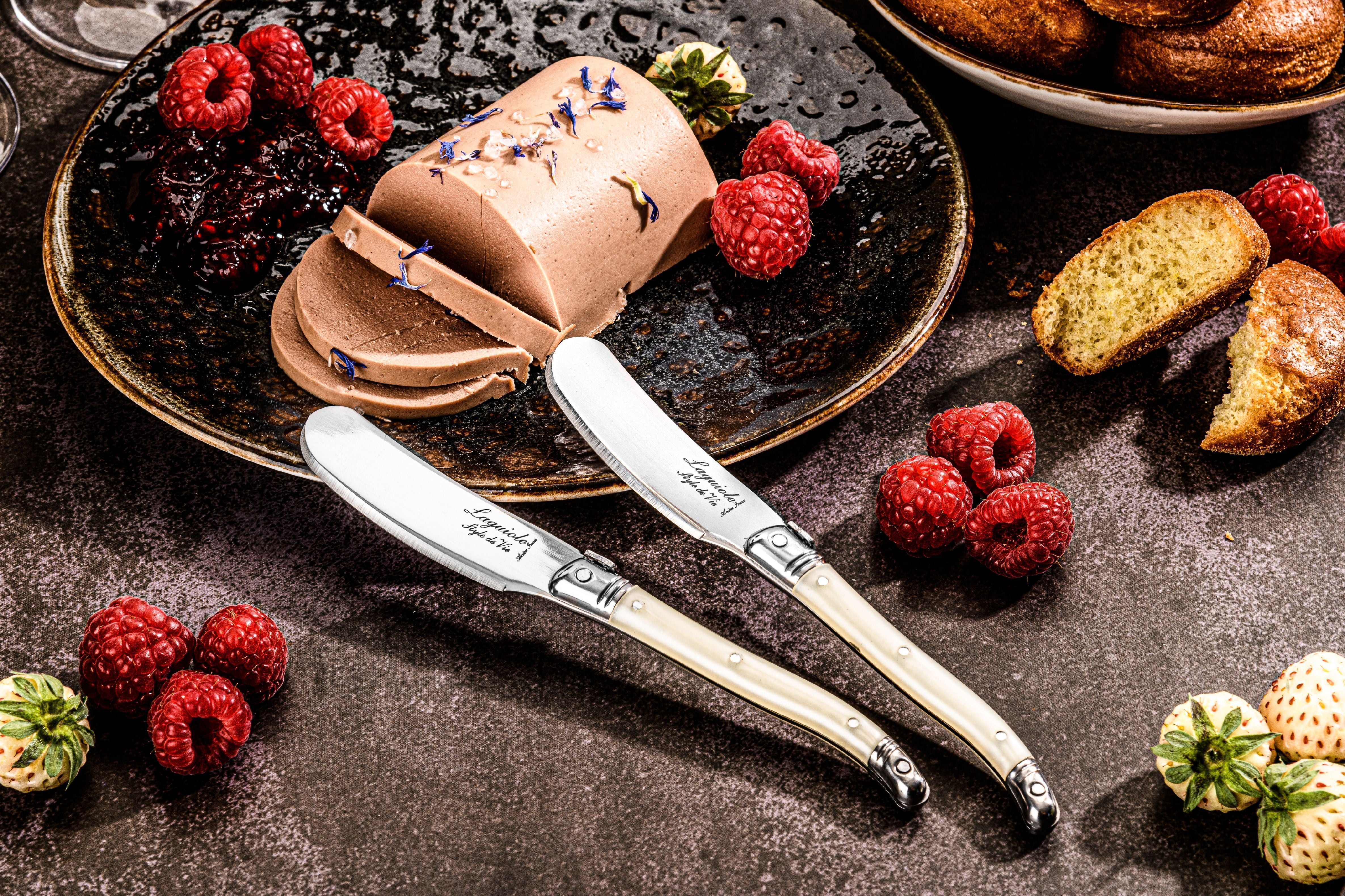 Style de Vie Authentique Laguiole Premium Line Butter Knives 4 Pièces Set, Pearl