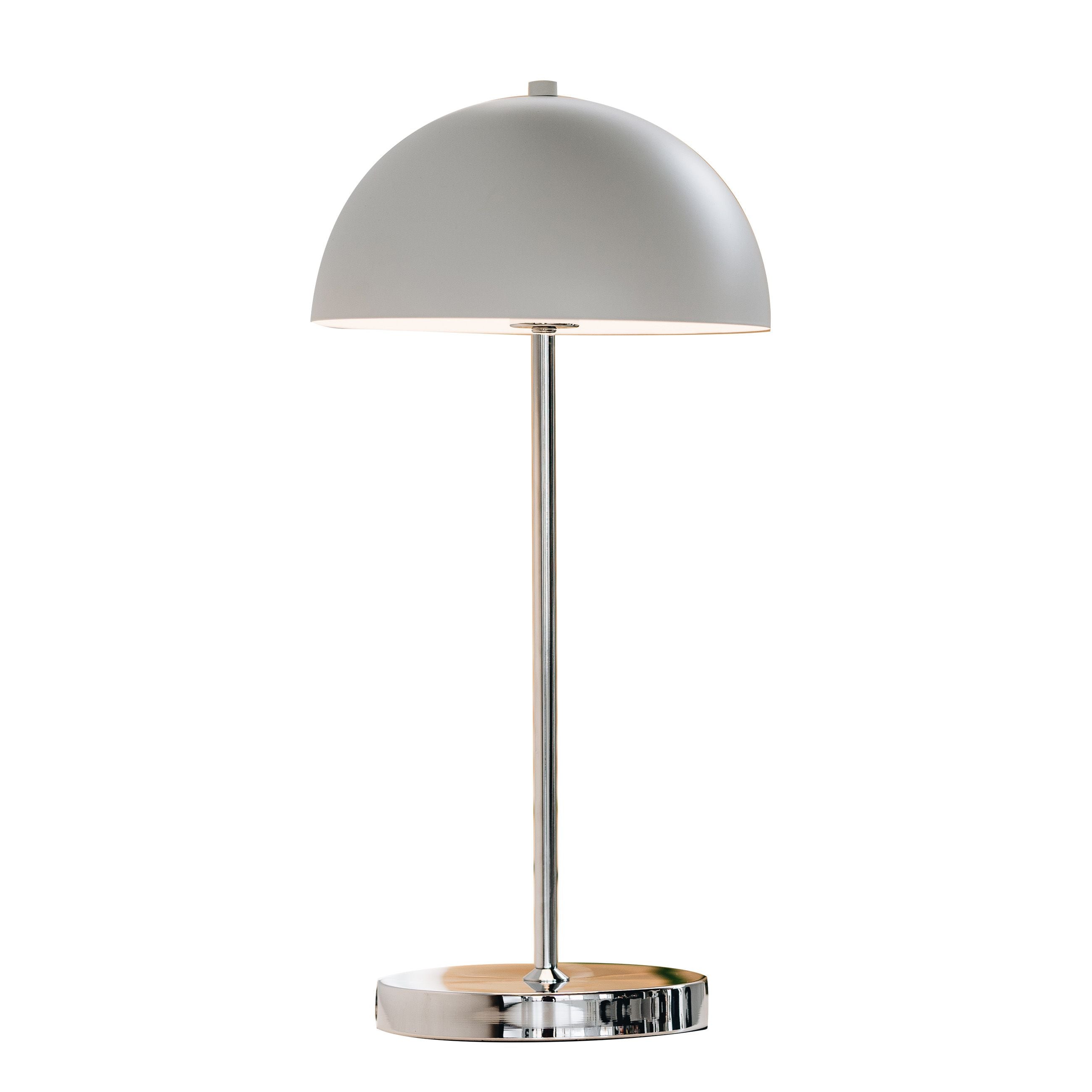 Dyberg Larsen Garda Lámpara de mesa recargable, blanco/cromo