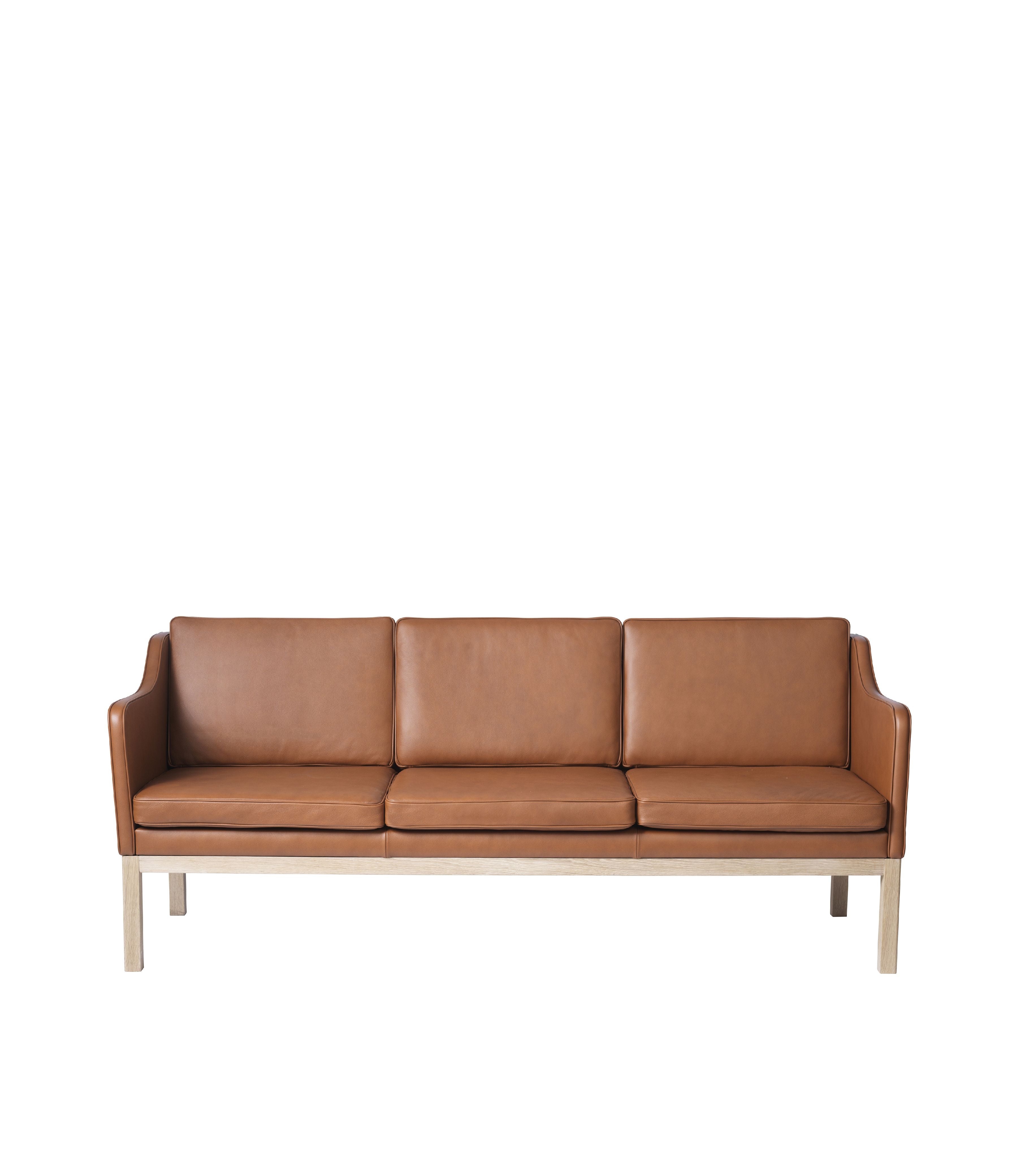 Fdb Møbler Mk46 Mogens Koch 3 Pers. Sofa, Oak/Cognac Leather