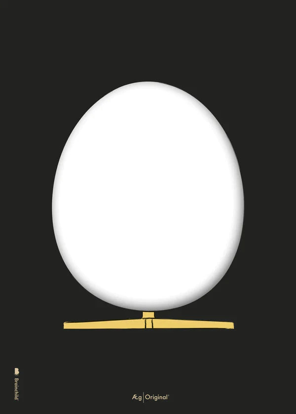 Prepare el póster de boceto de diseño de huevo sin marco A5, fondo negro