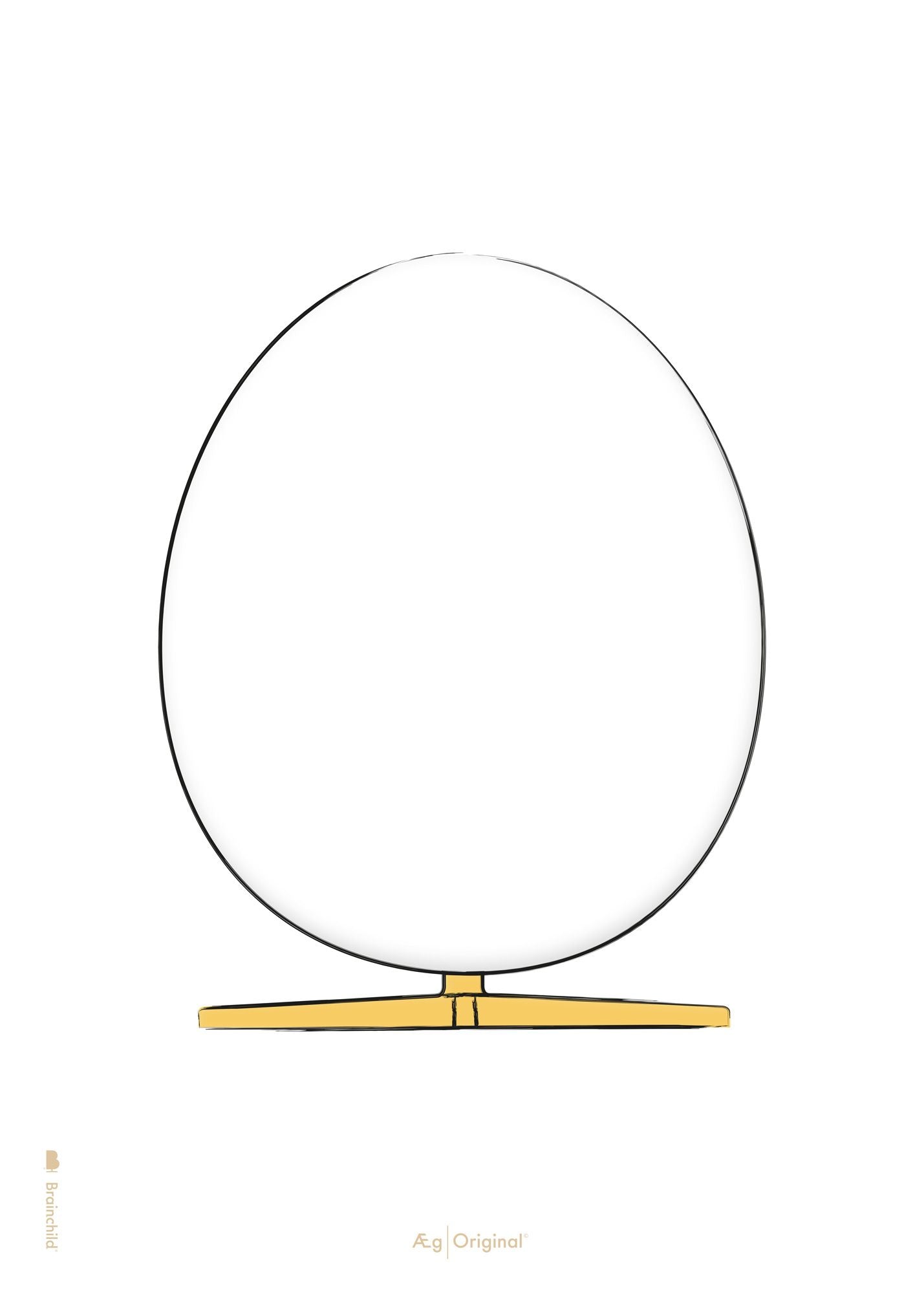 Prepare el cartel de boceto de diseño de huevo sin marco 50x70 cm, fondo blanco