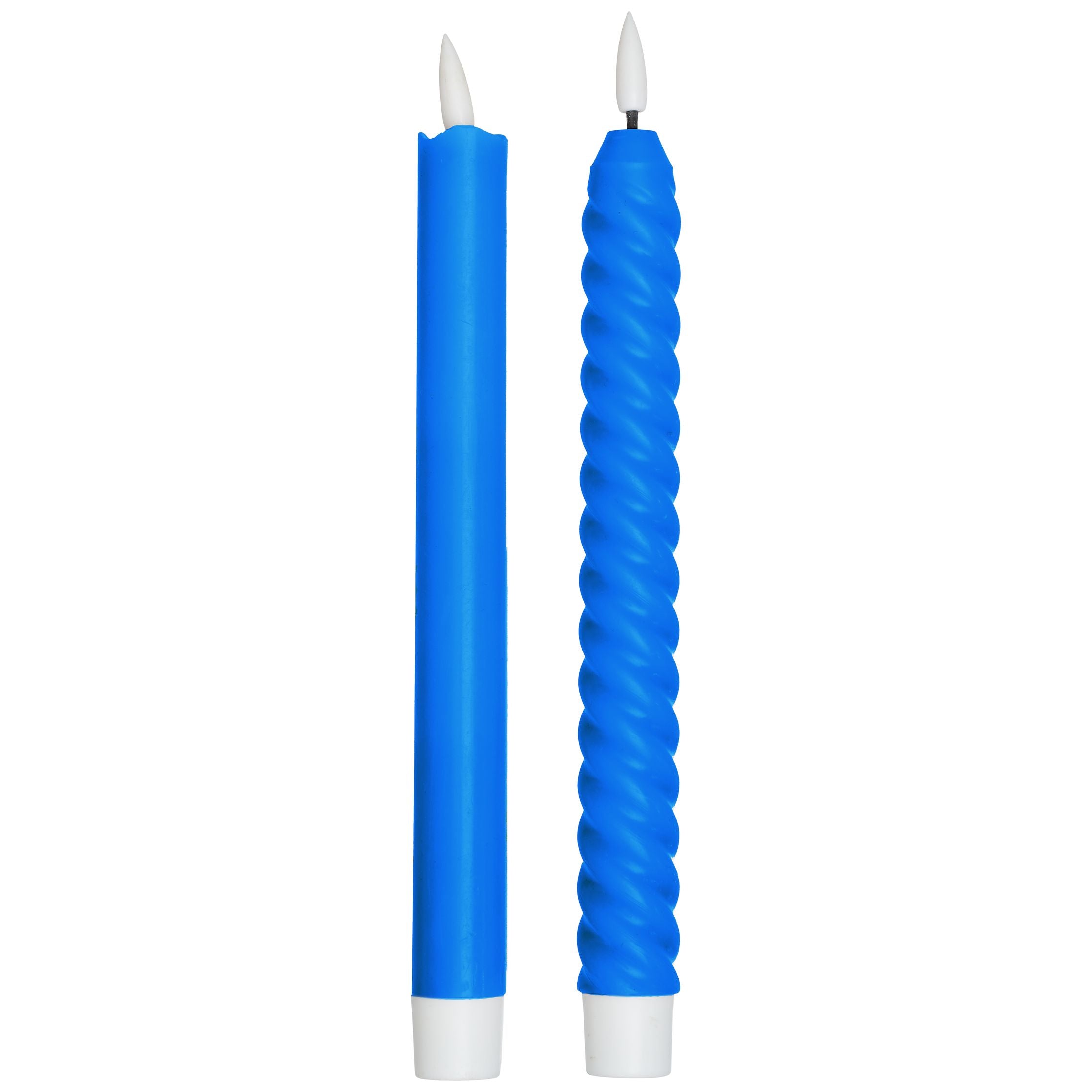 Lettres de conception bougies confortables à LED (ensemble de 2 pcs), bleu cobalt