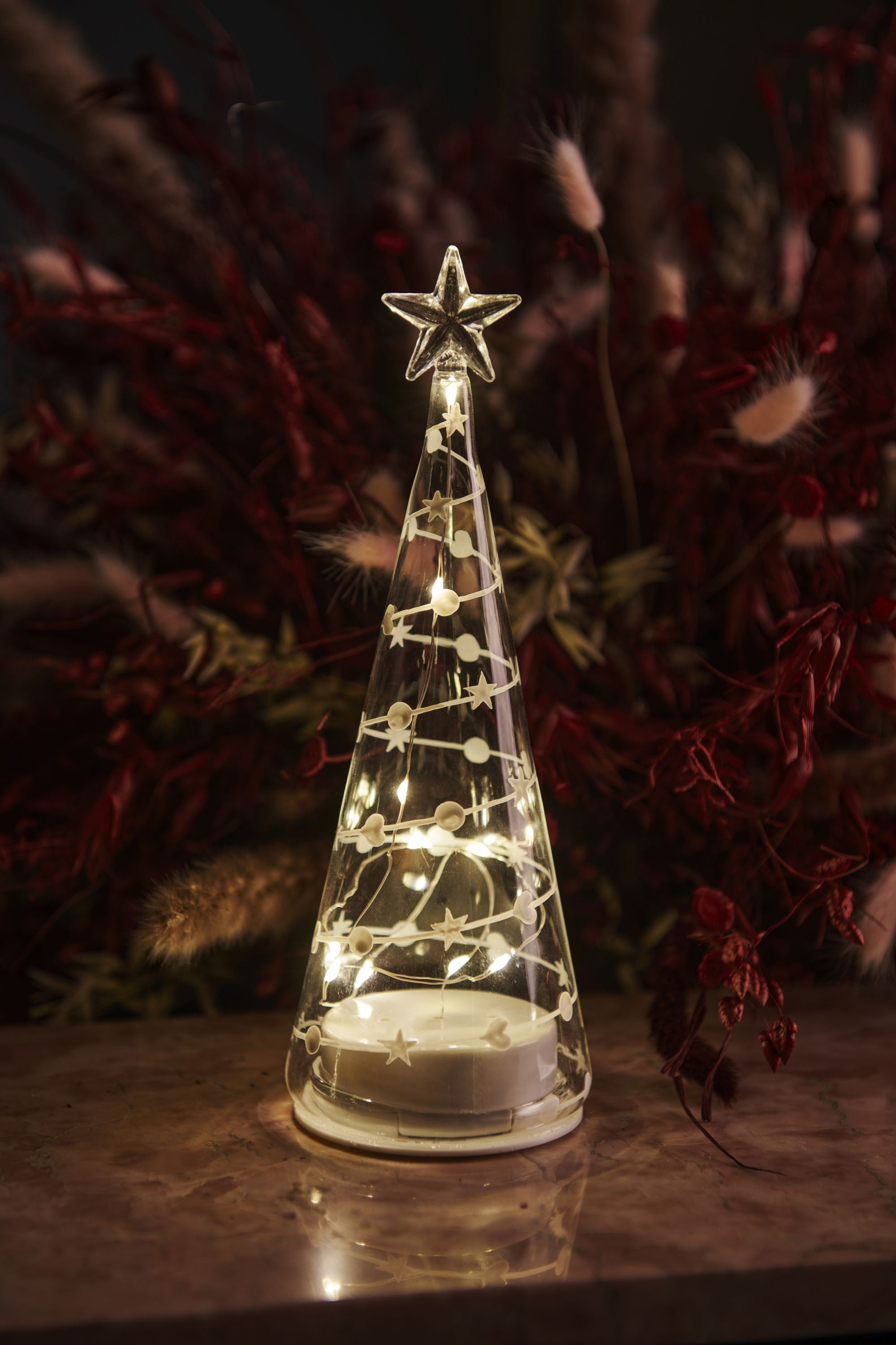 Sirius süßer Weihnachtsbaum, H22 cm, weiß/klar