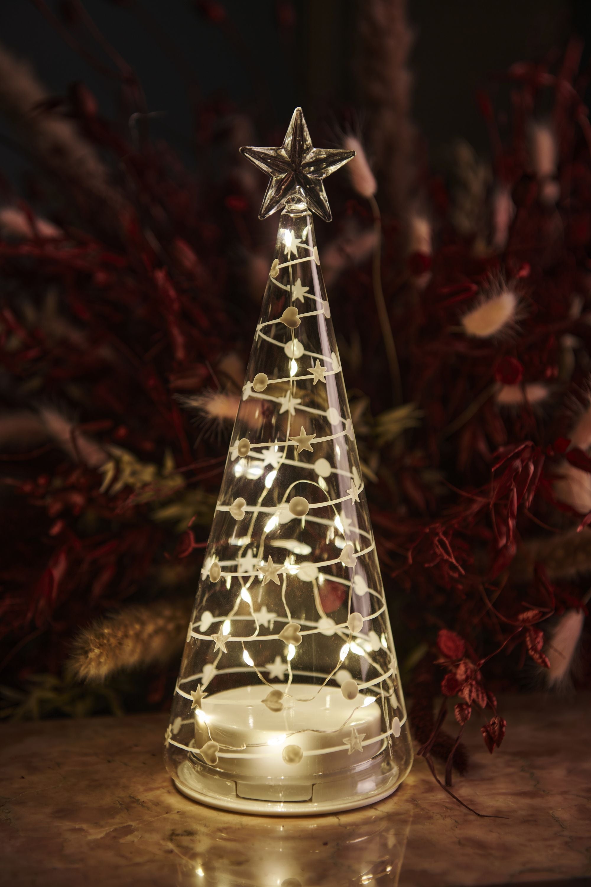 Sirius Sweet Christmas Tree, H26 Cm, White/Clear